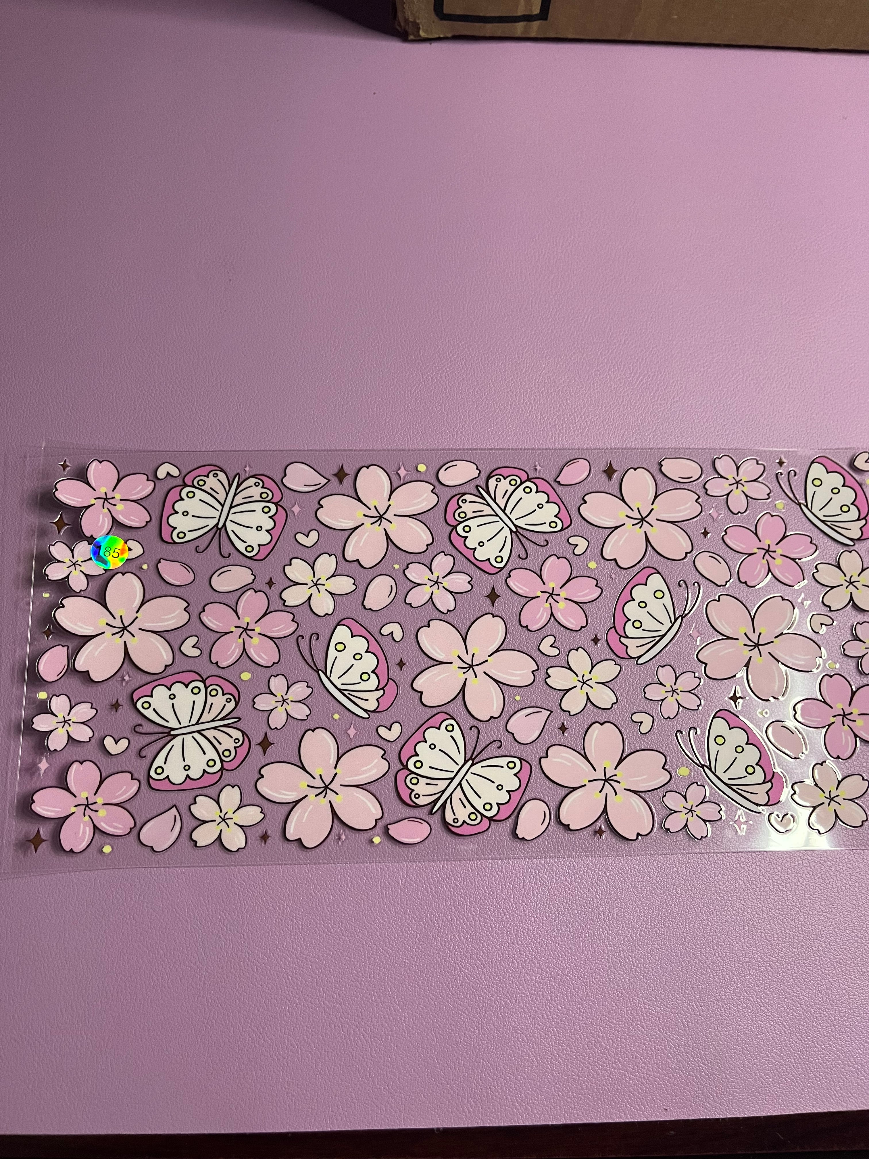 Cup wrap flowers and butterfly #185
