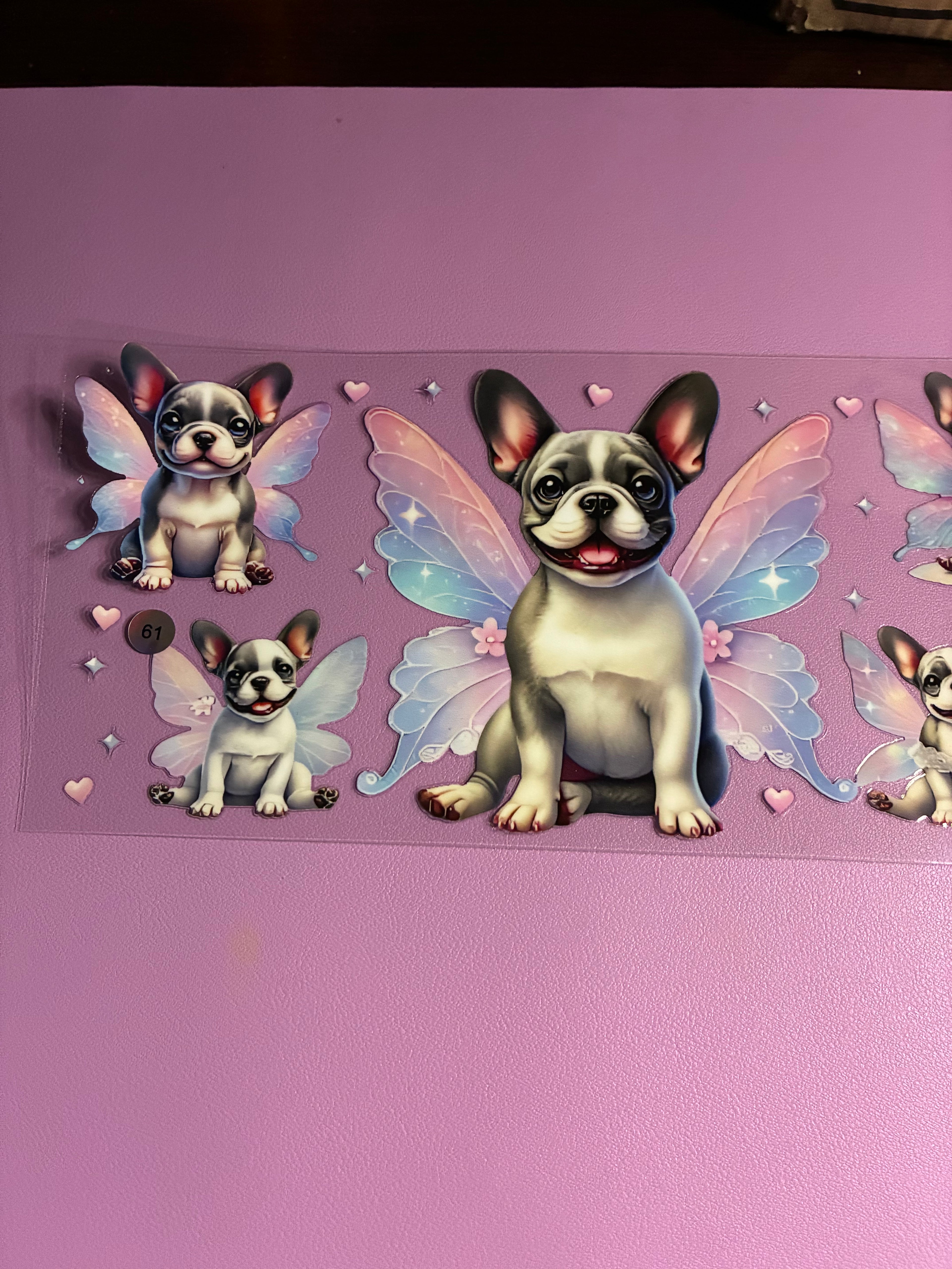 Cup wrap French bulldog with wings #61