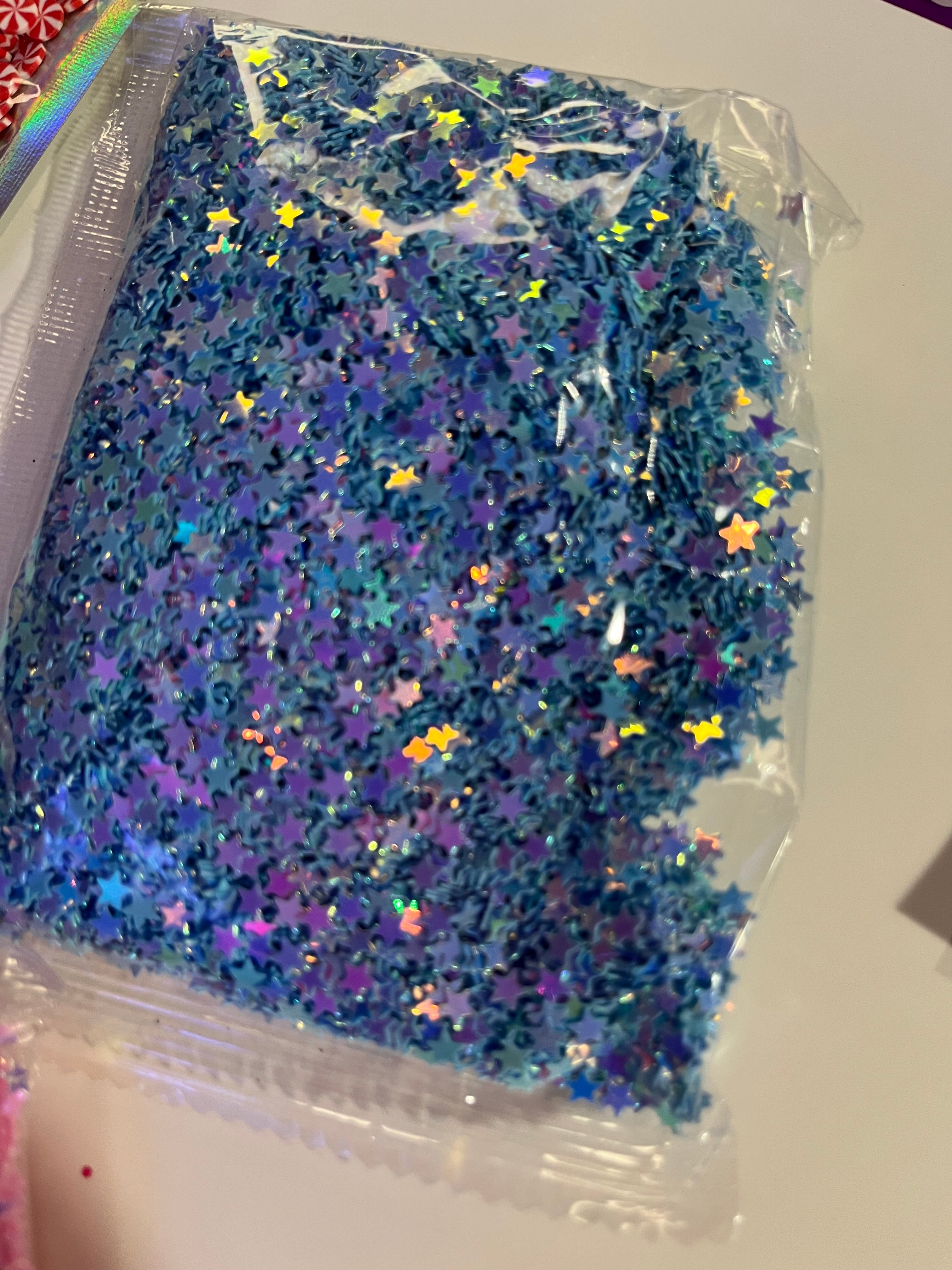 Blue star glitter