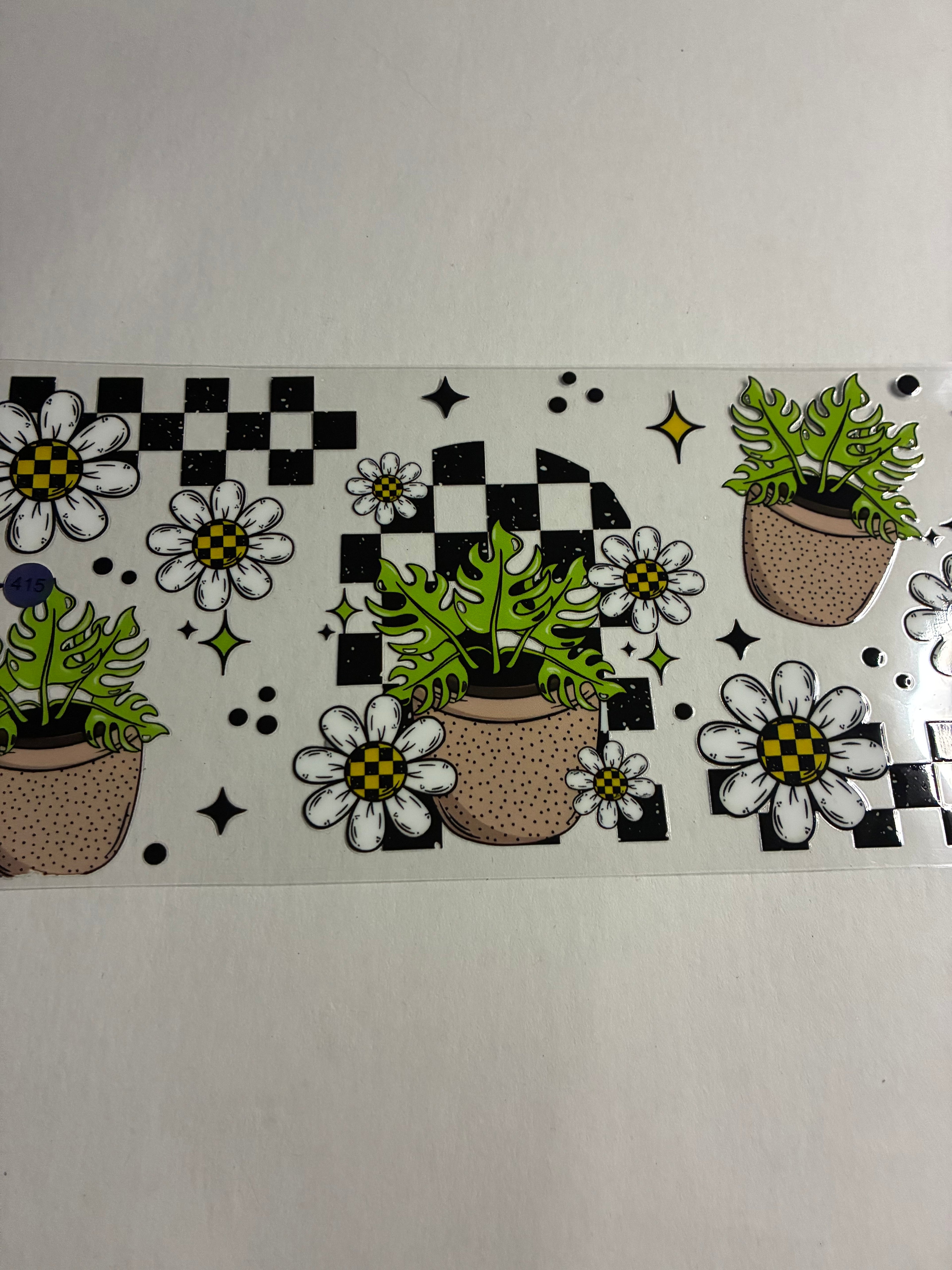 Cup wrap plants checkered #415