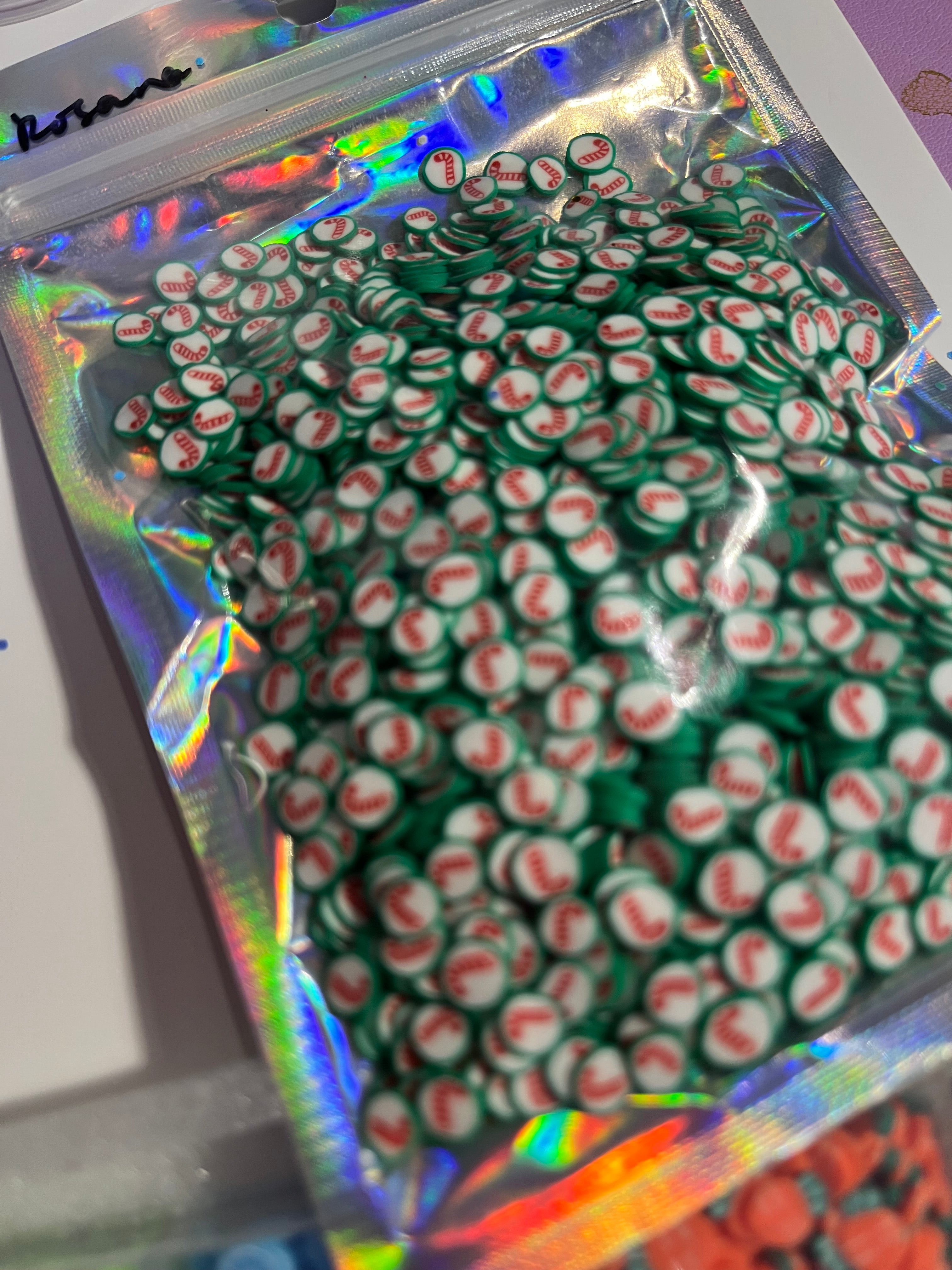 Candy cane poly clay