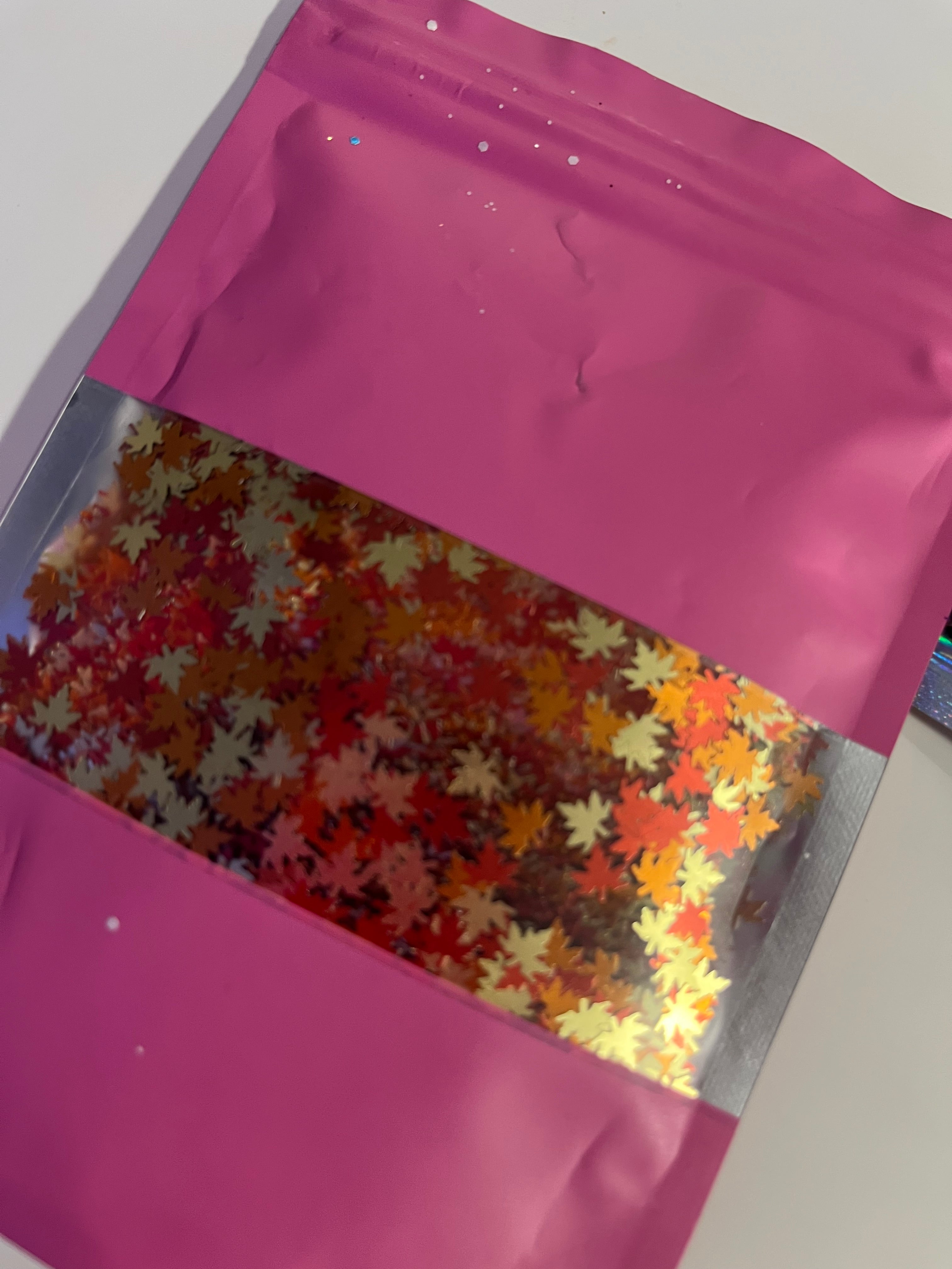Fall leaves glitter