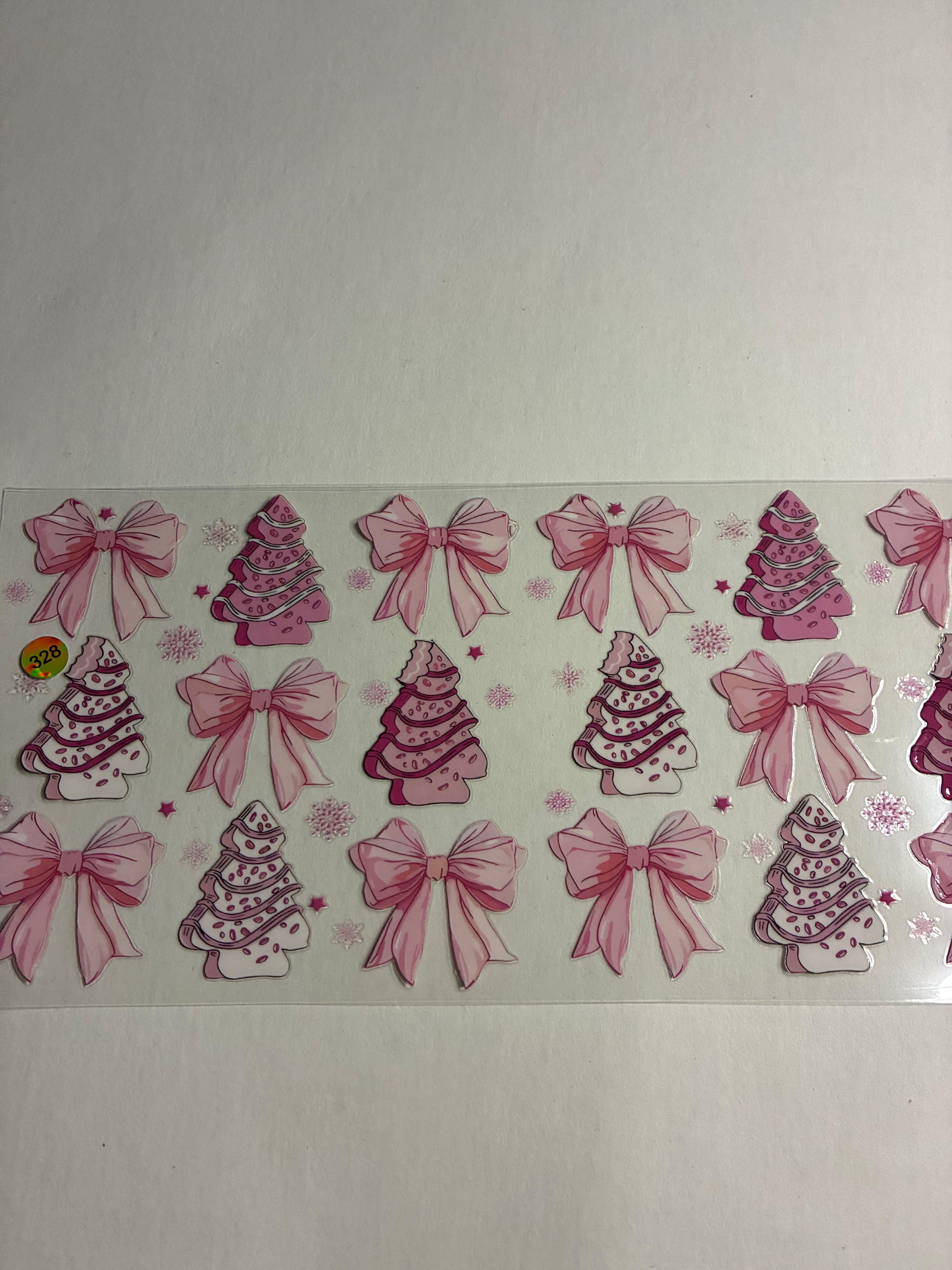 Cup wrap Christmas tree cake with bows #328