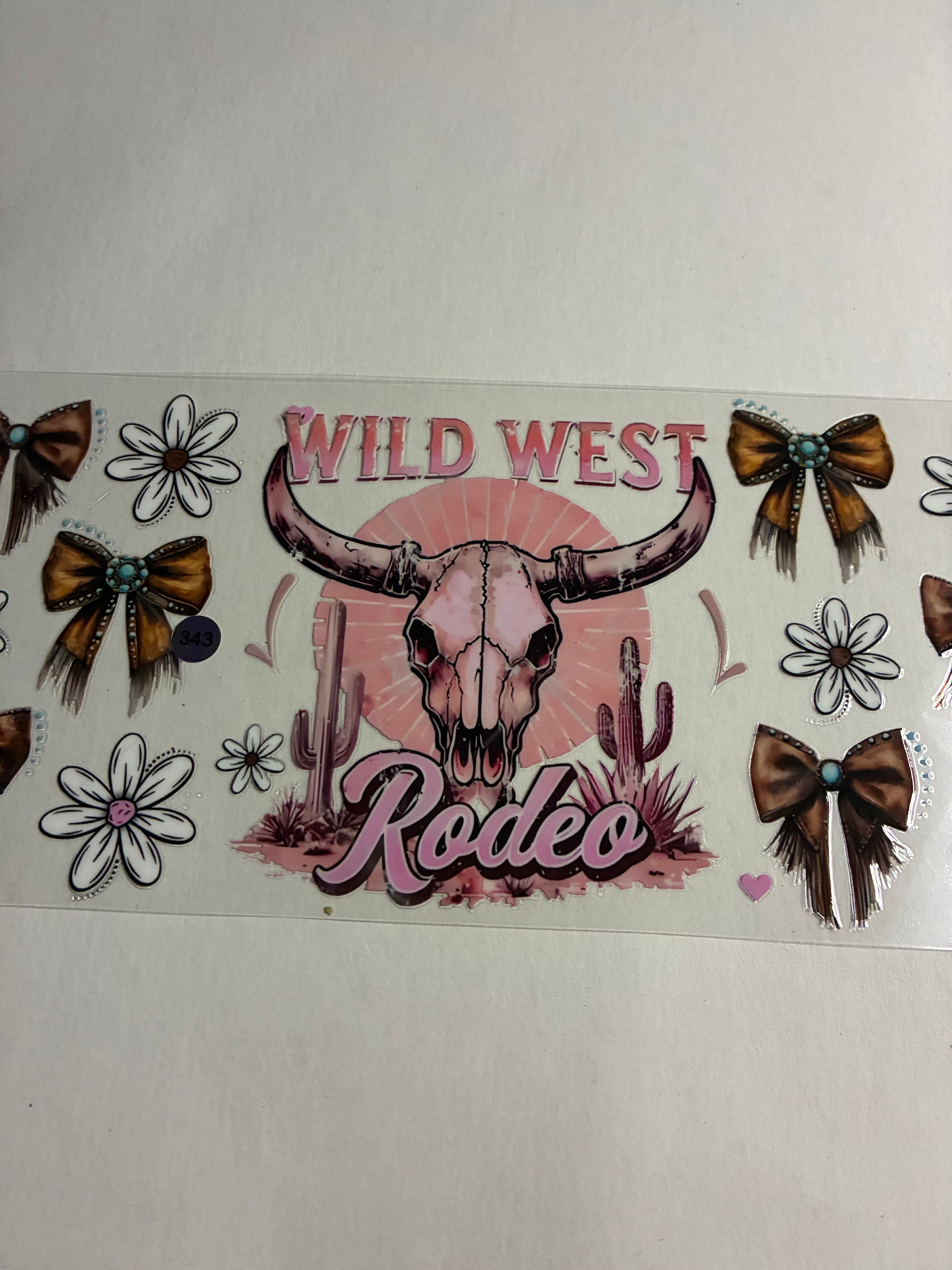 Cup wrap Wild West rodeo pink #343