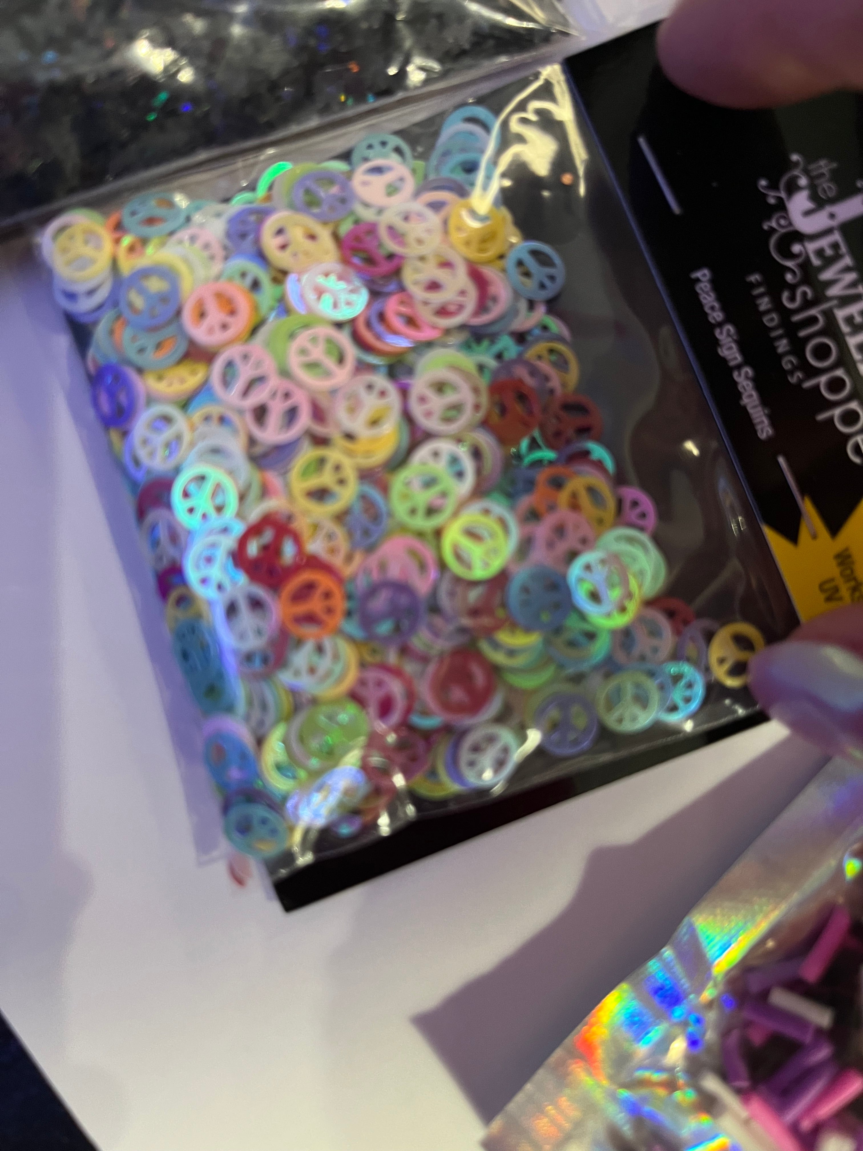 Peace sign glitter