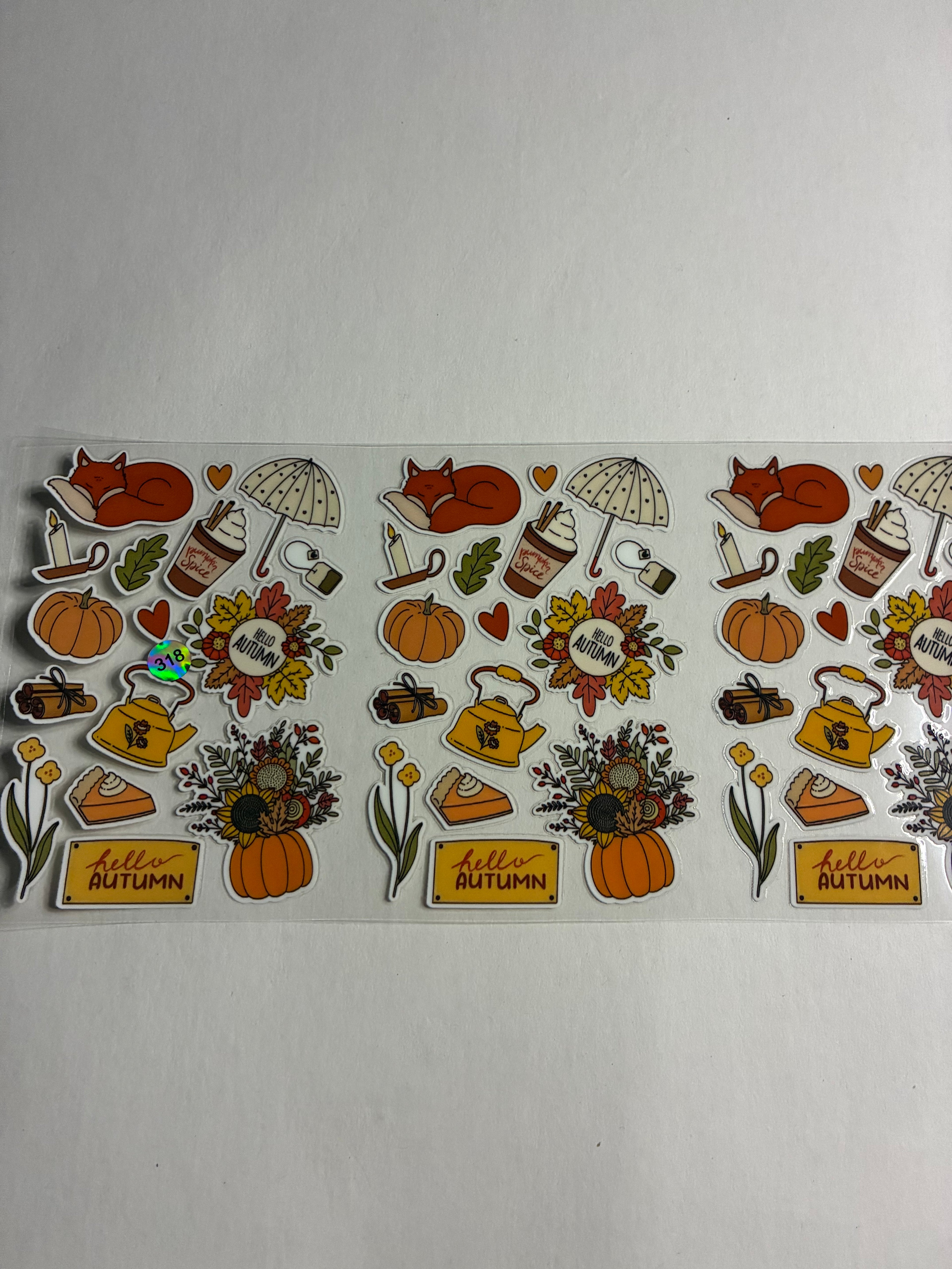 Cup wrap hello autumn decal 318