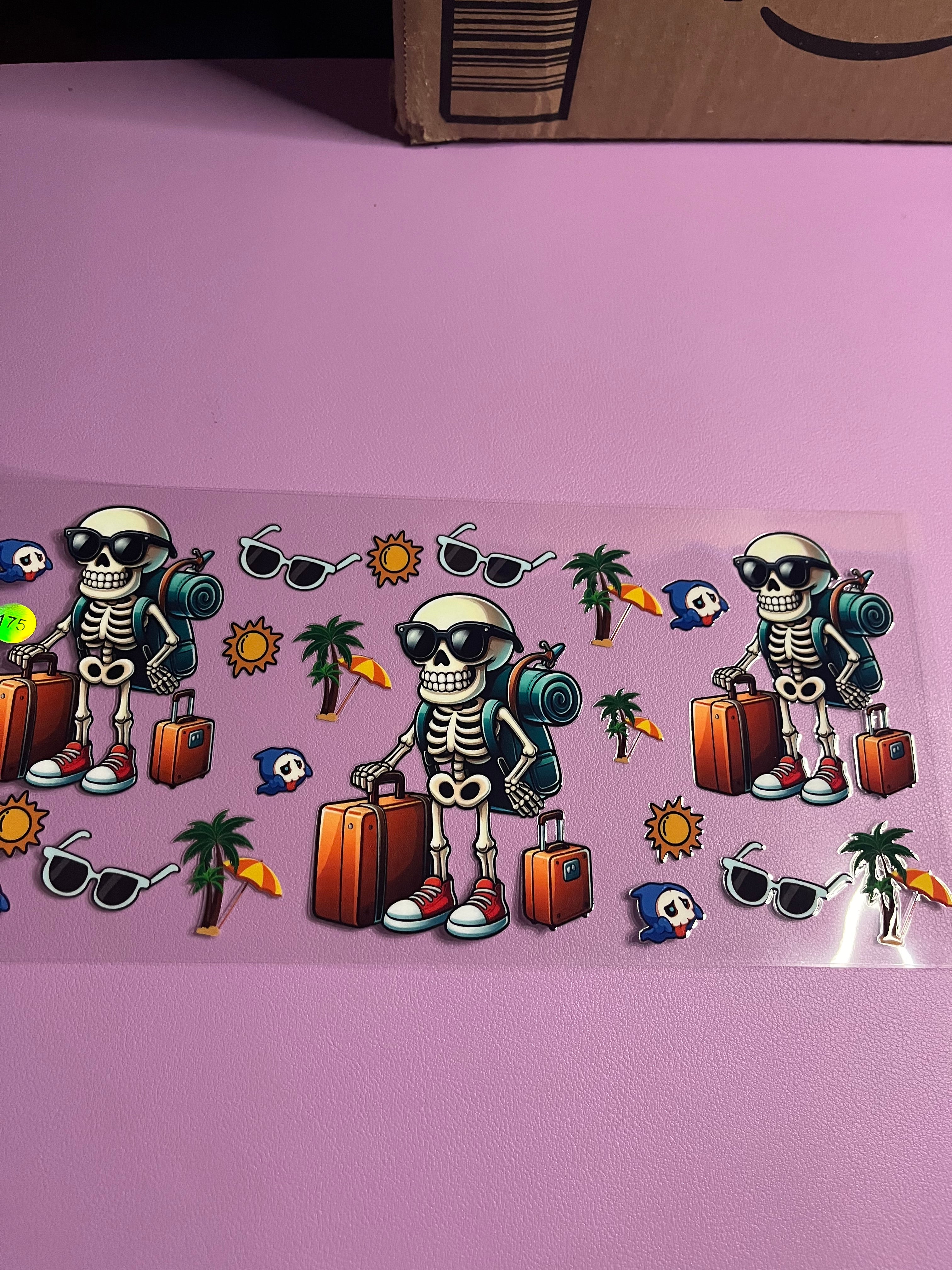 Cup wrap skeleton vacation #175