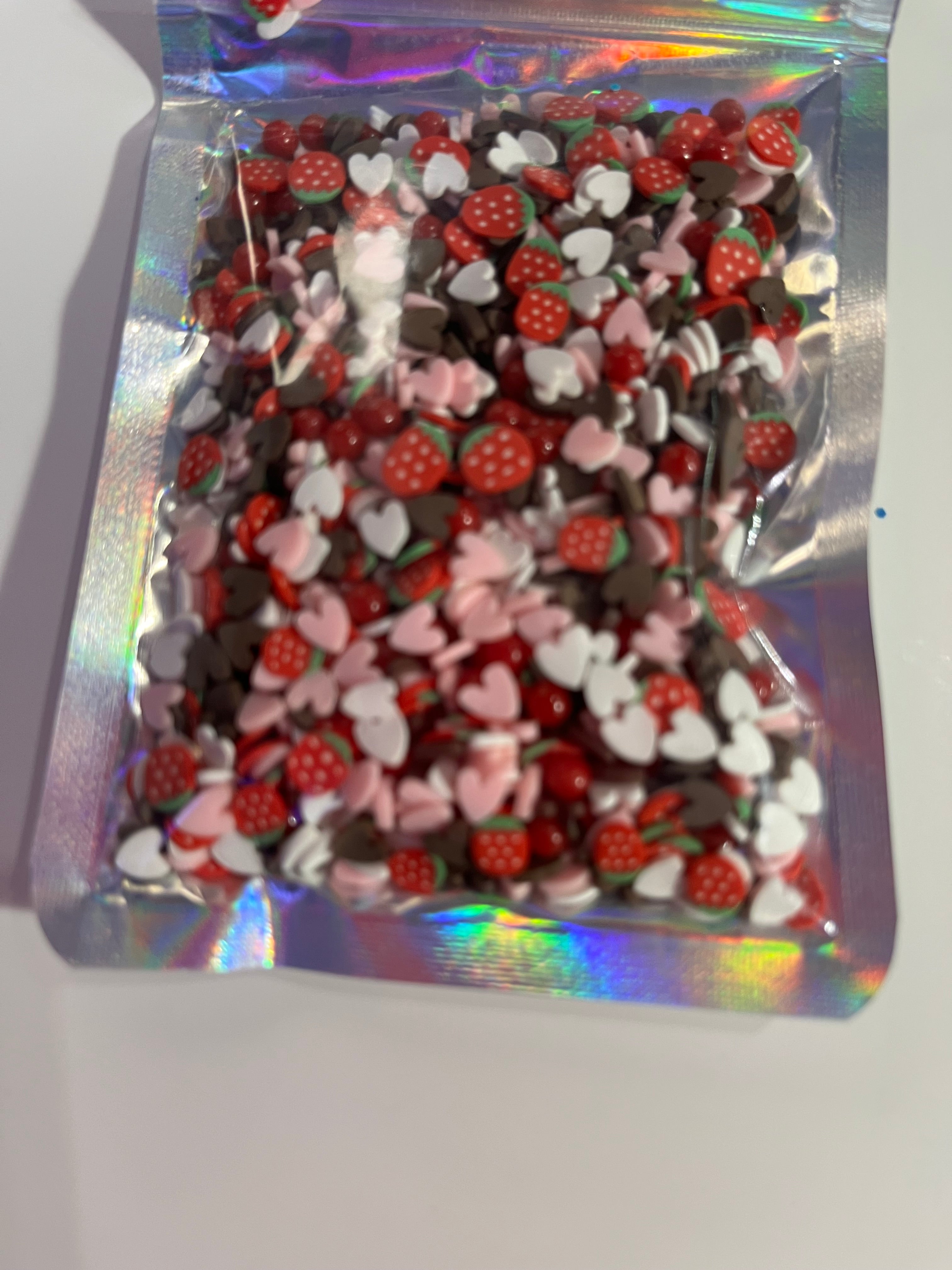 Strawberry chocolate sprinkles poly clay
