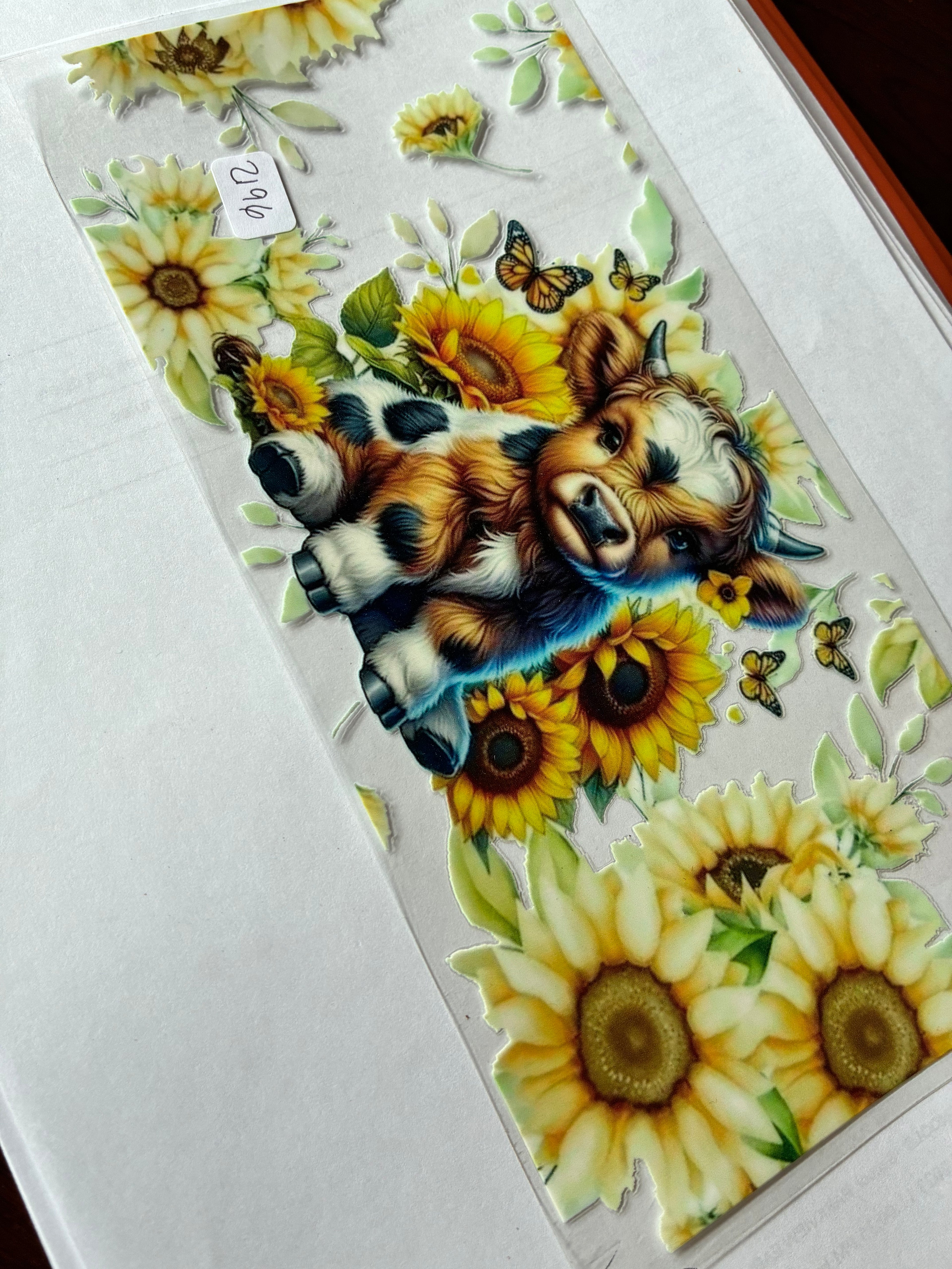 Cow with sunflower 2196