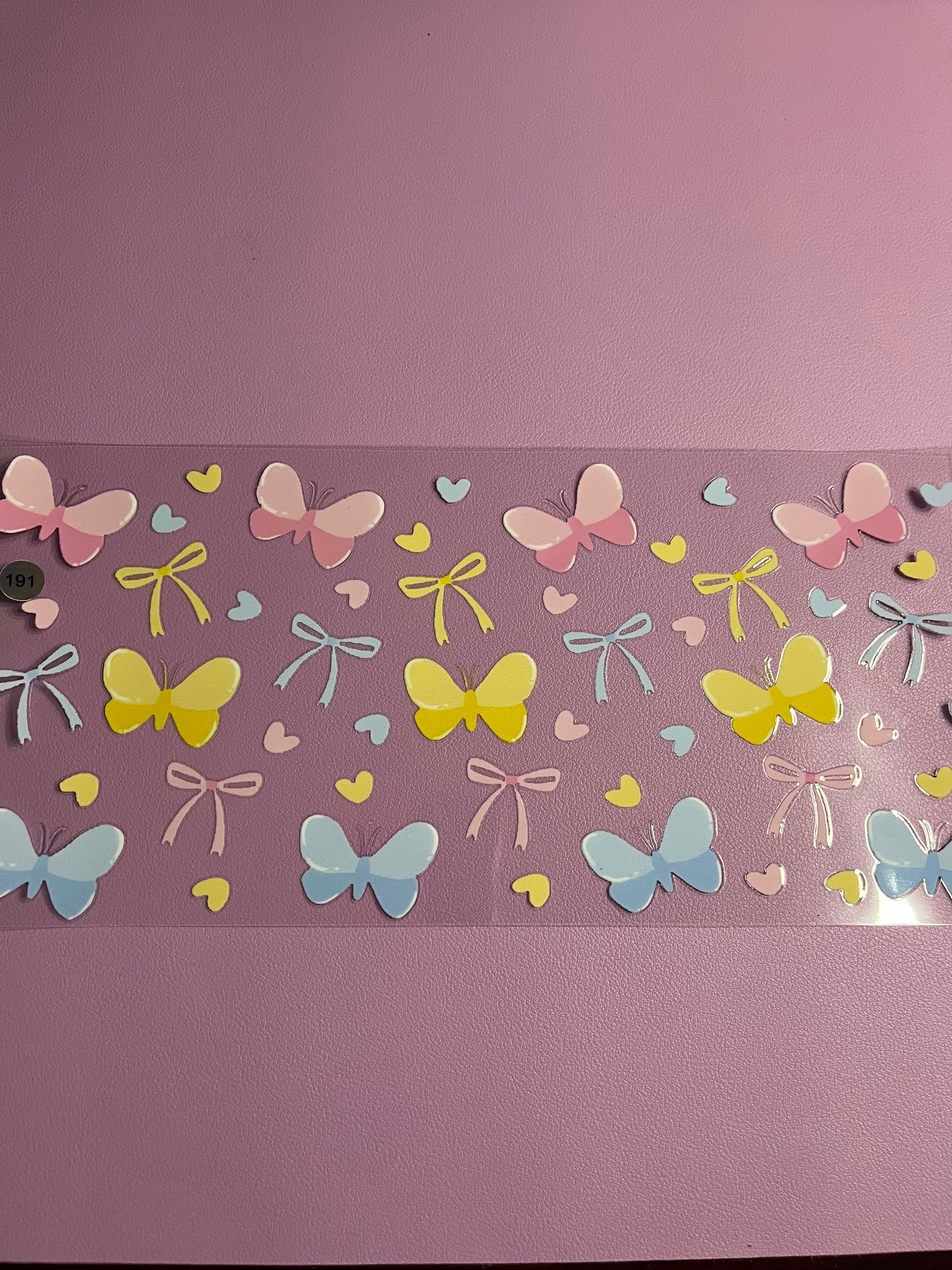 Cup wrap butterfly and bows #191