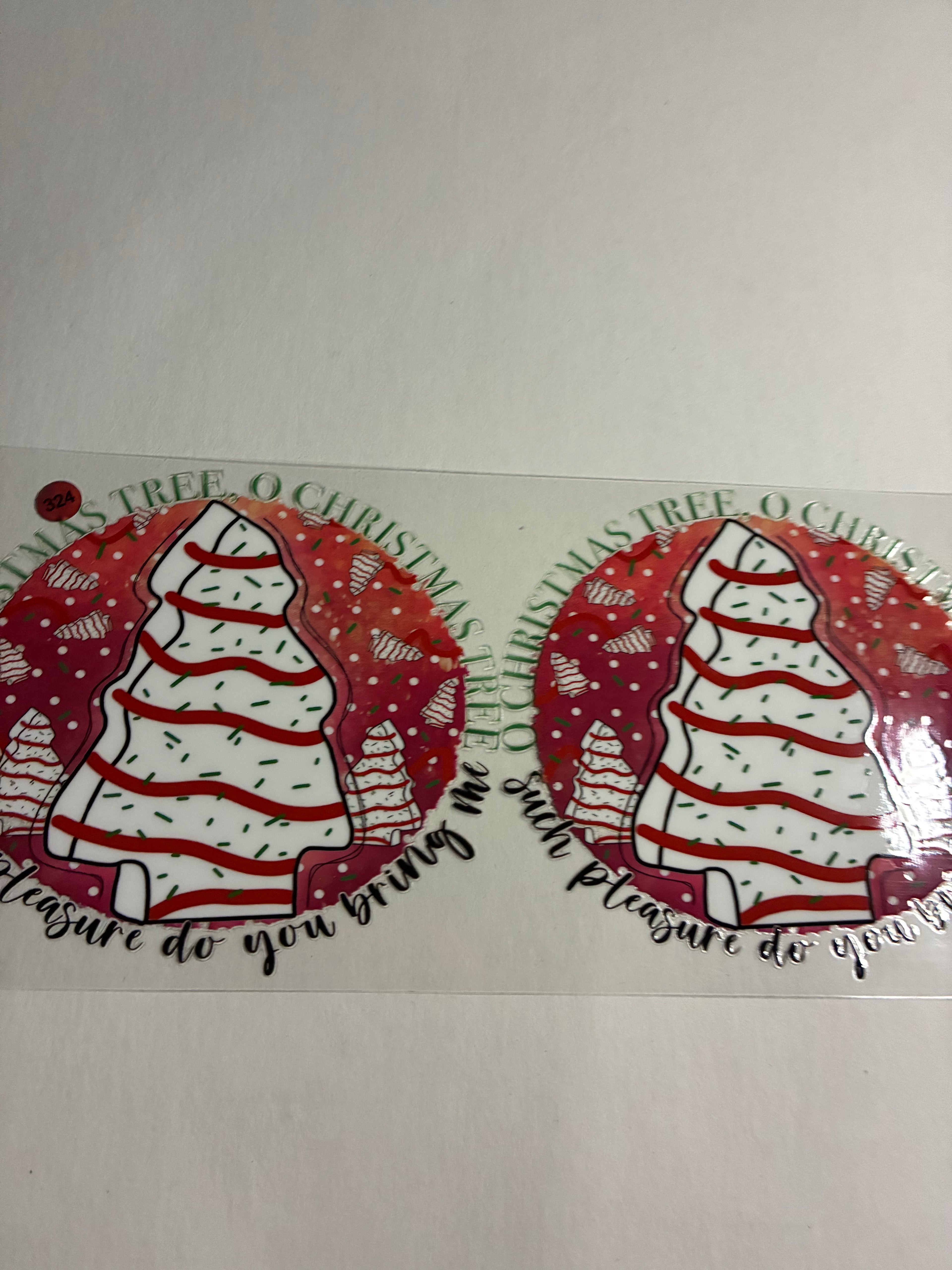 Cup wrap Christmas tree cake snack decal (1) #324
