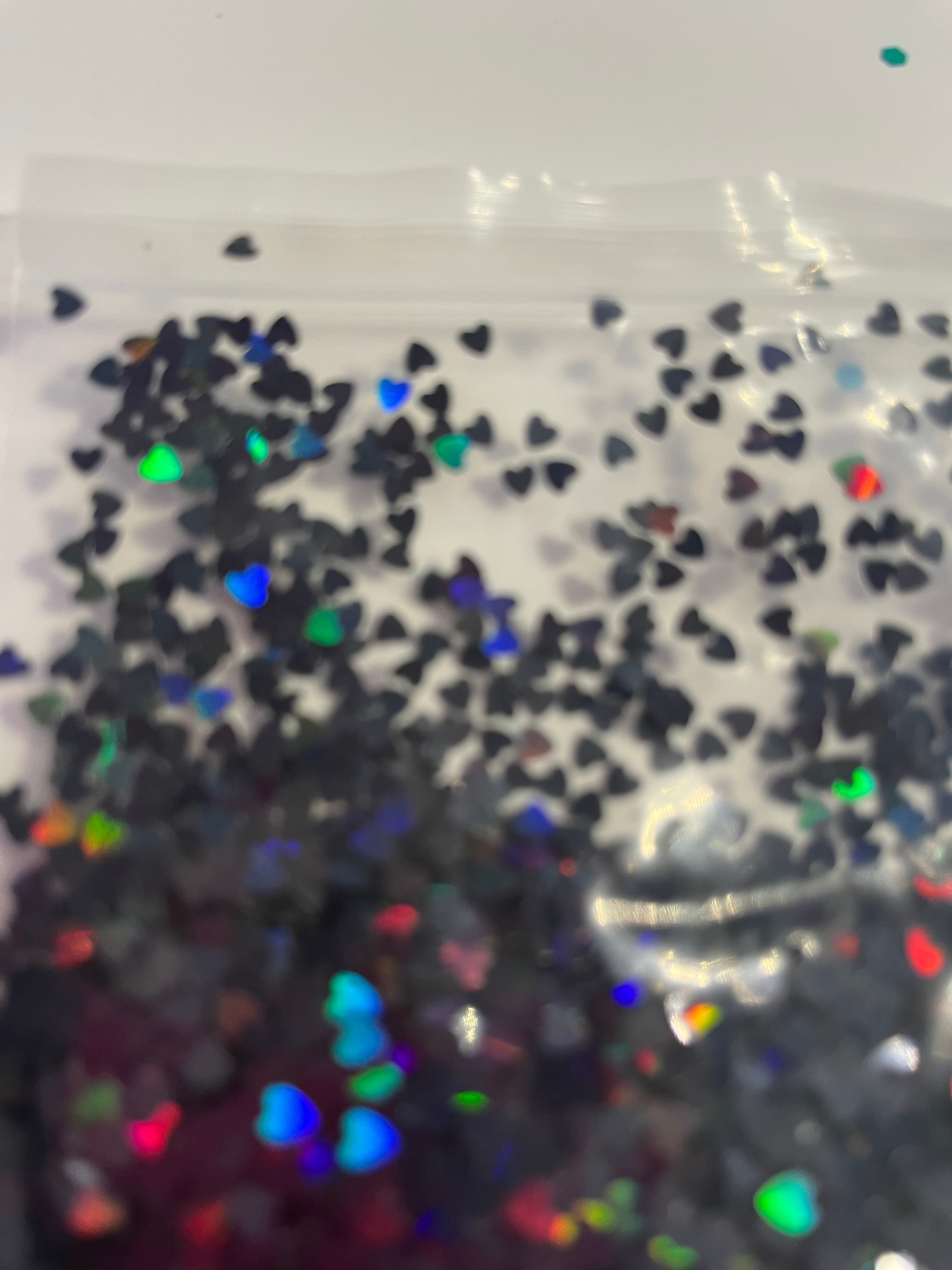 Black heart glitter
