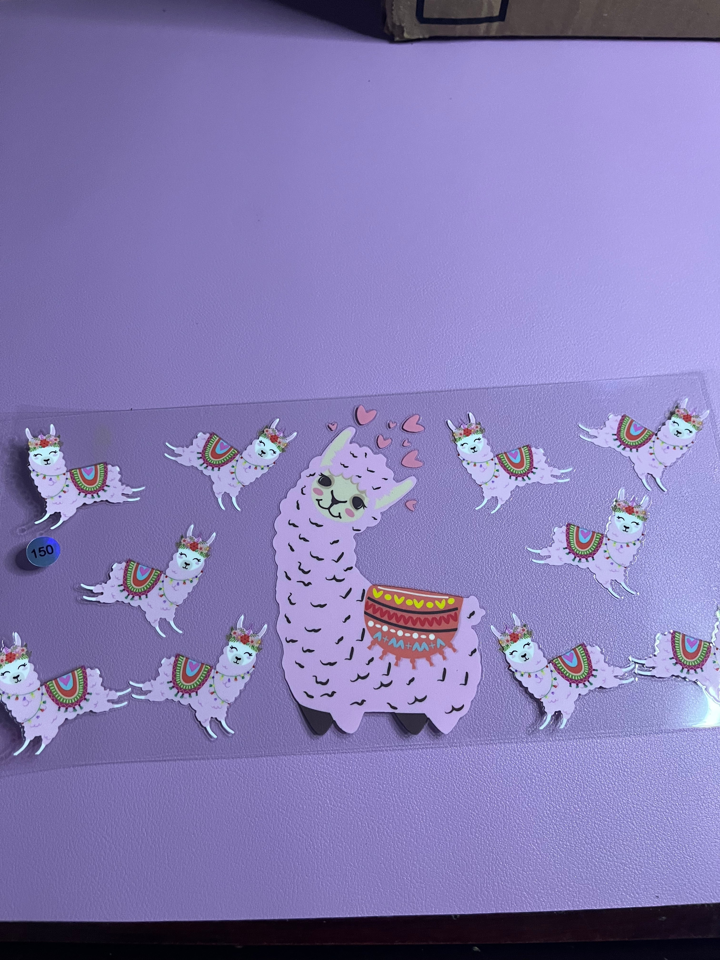 Cup wrap pink llama #150
