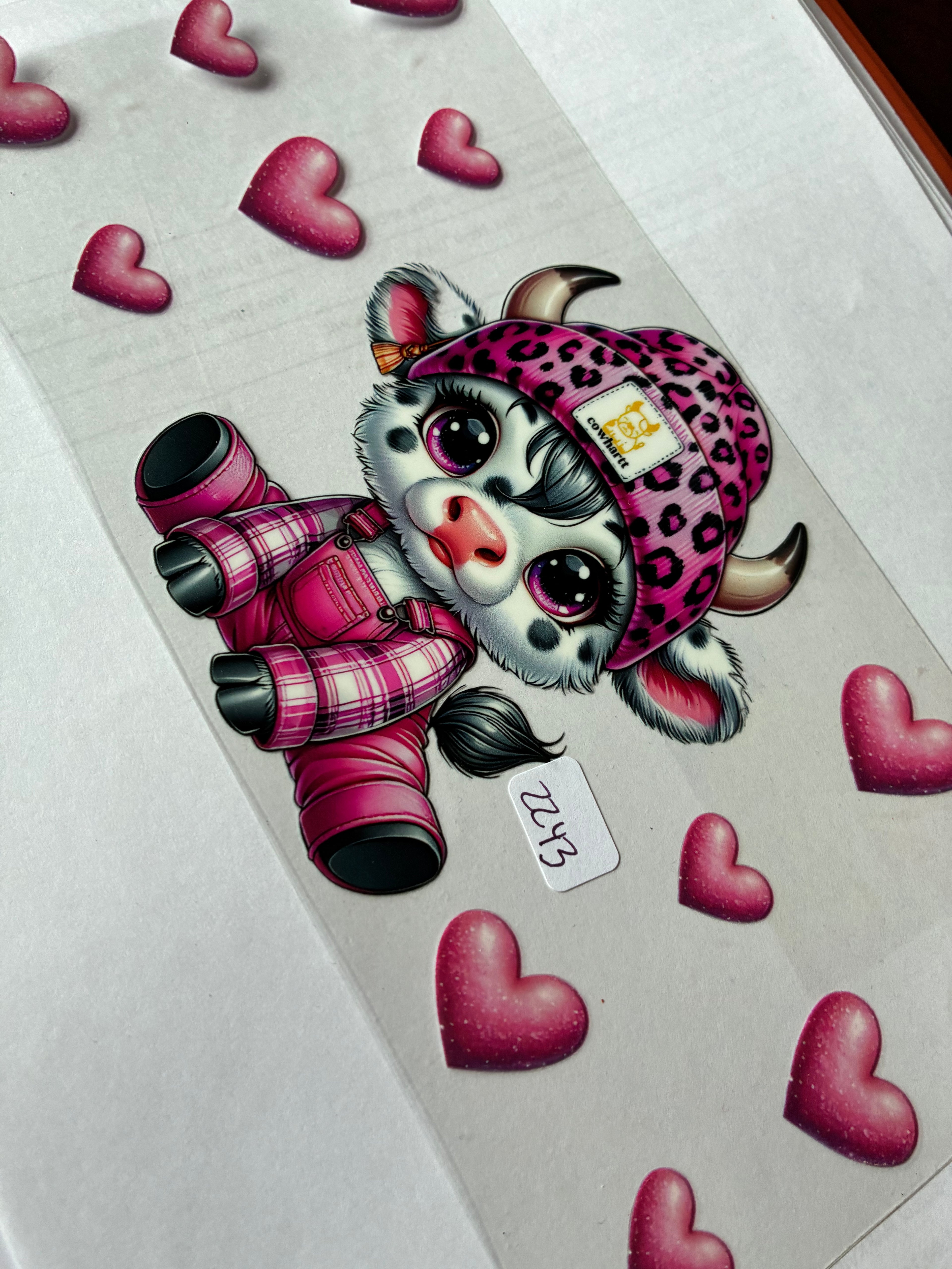 Cow pink leopard hat 2243