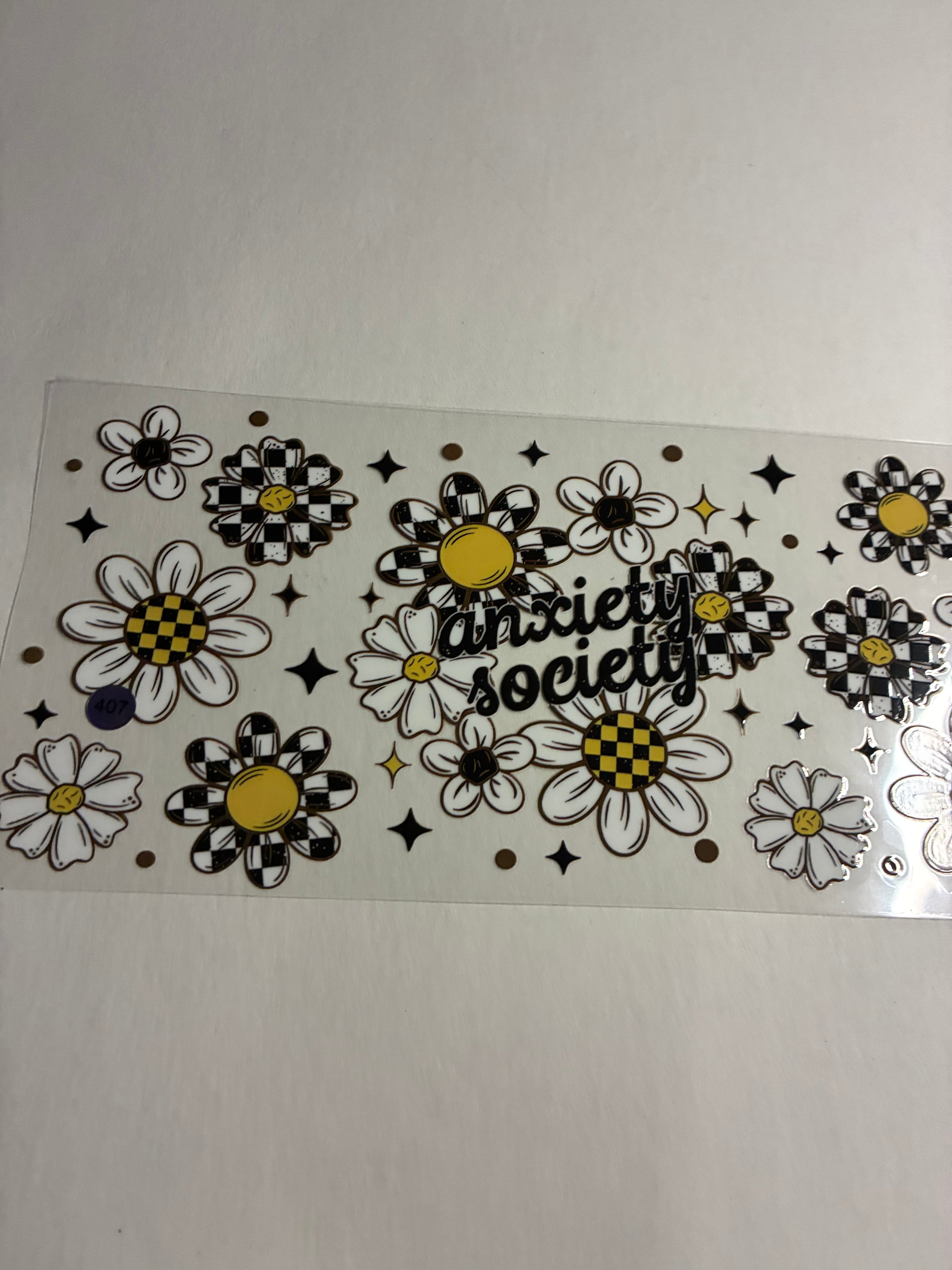 Cup wrap Daisy checkered (anxiety society) 407