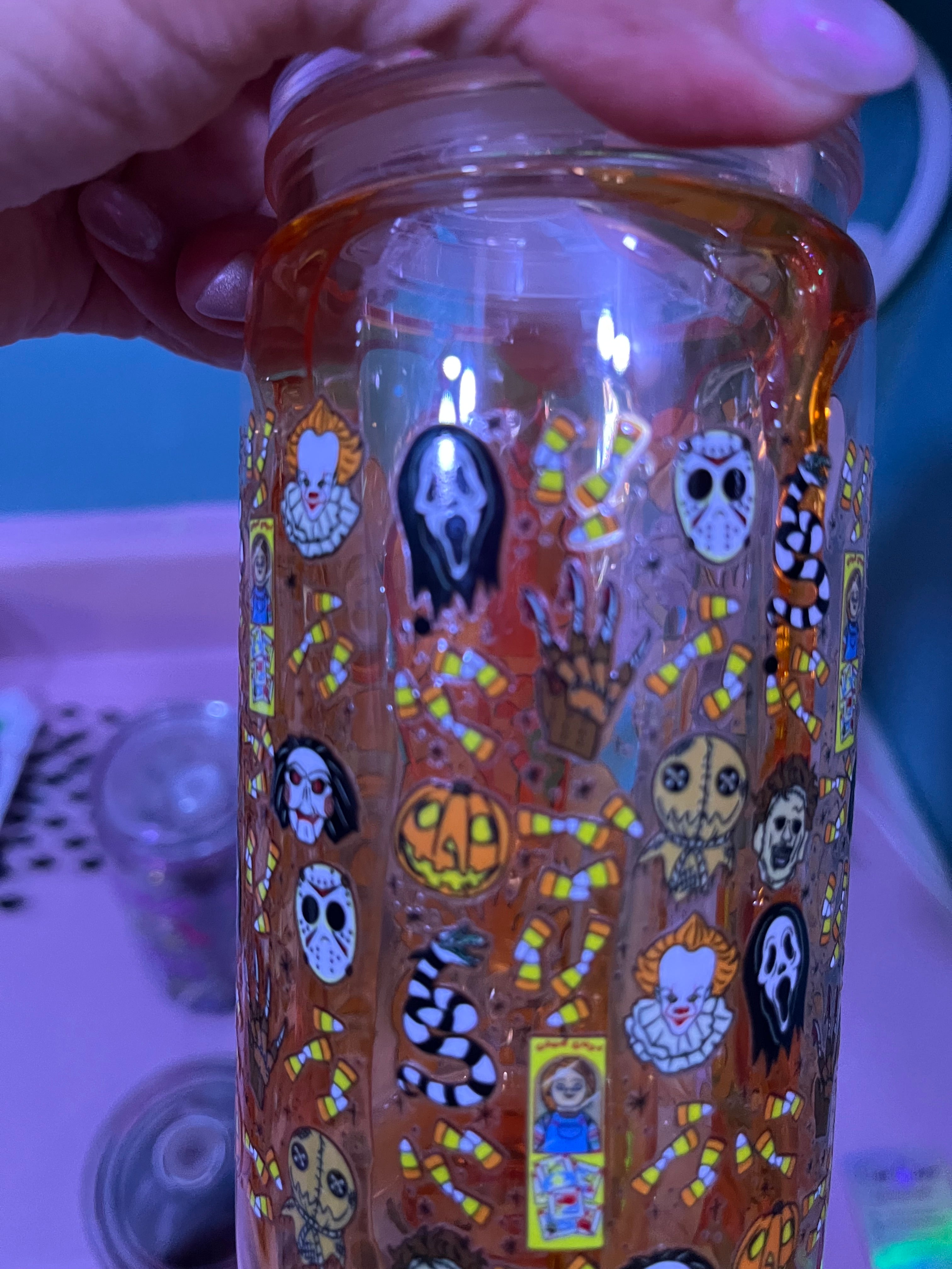 Killer faces orange drip