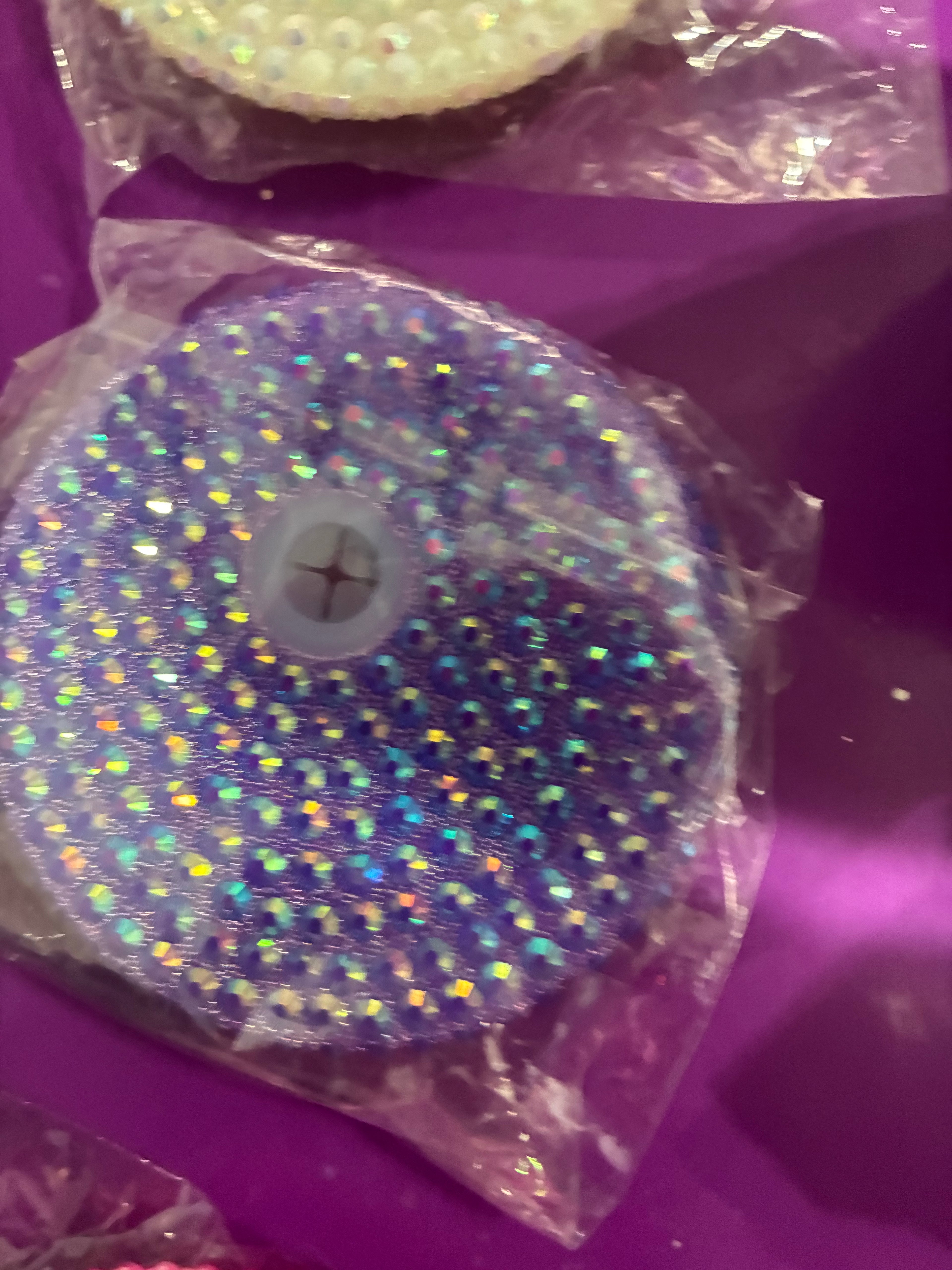 Purple glitter lid 16oz