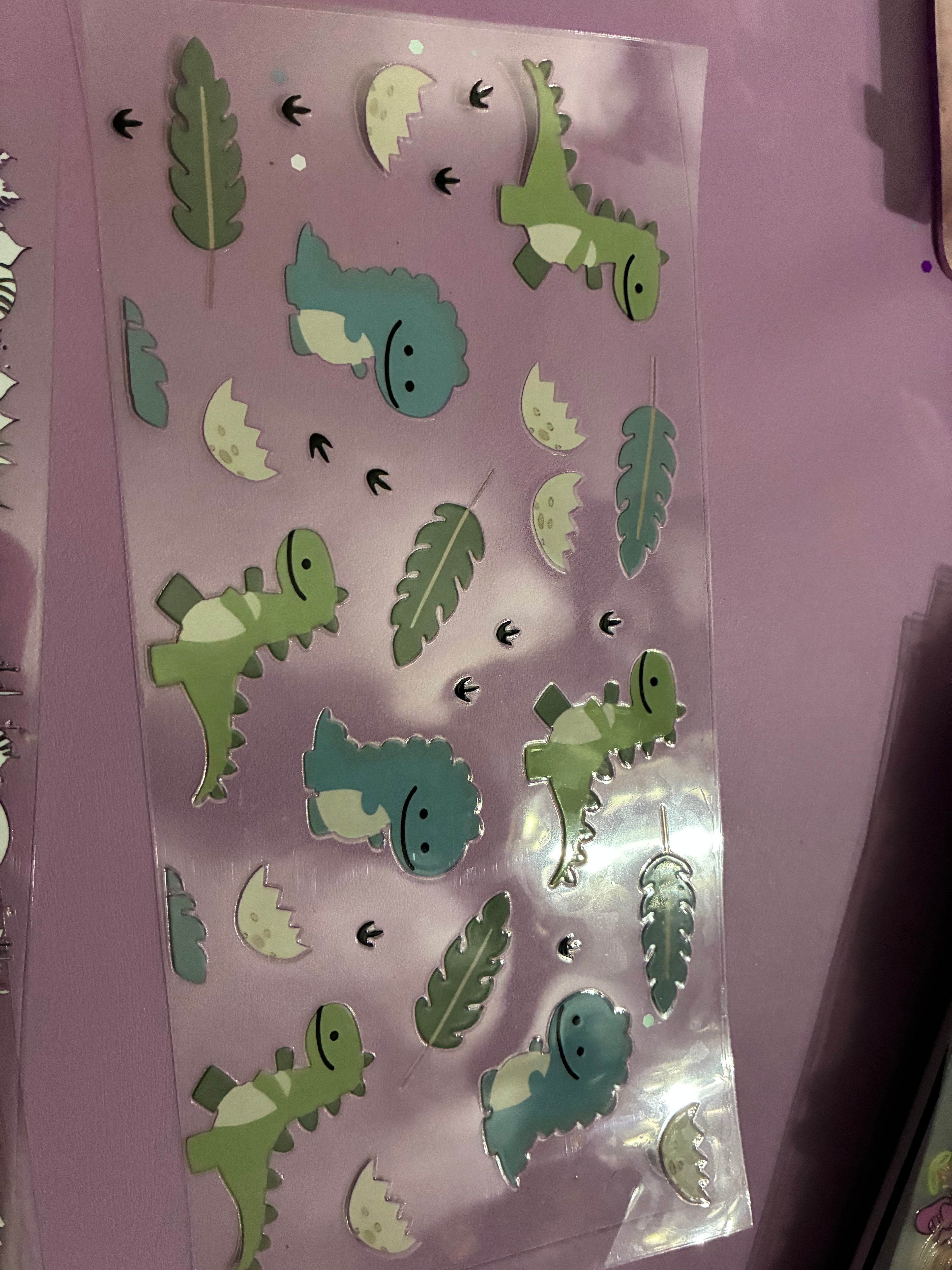 Cute baby Dino with leaves #468