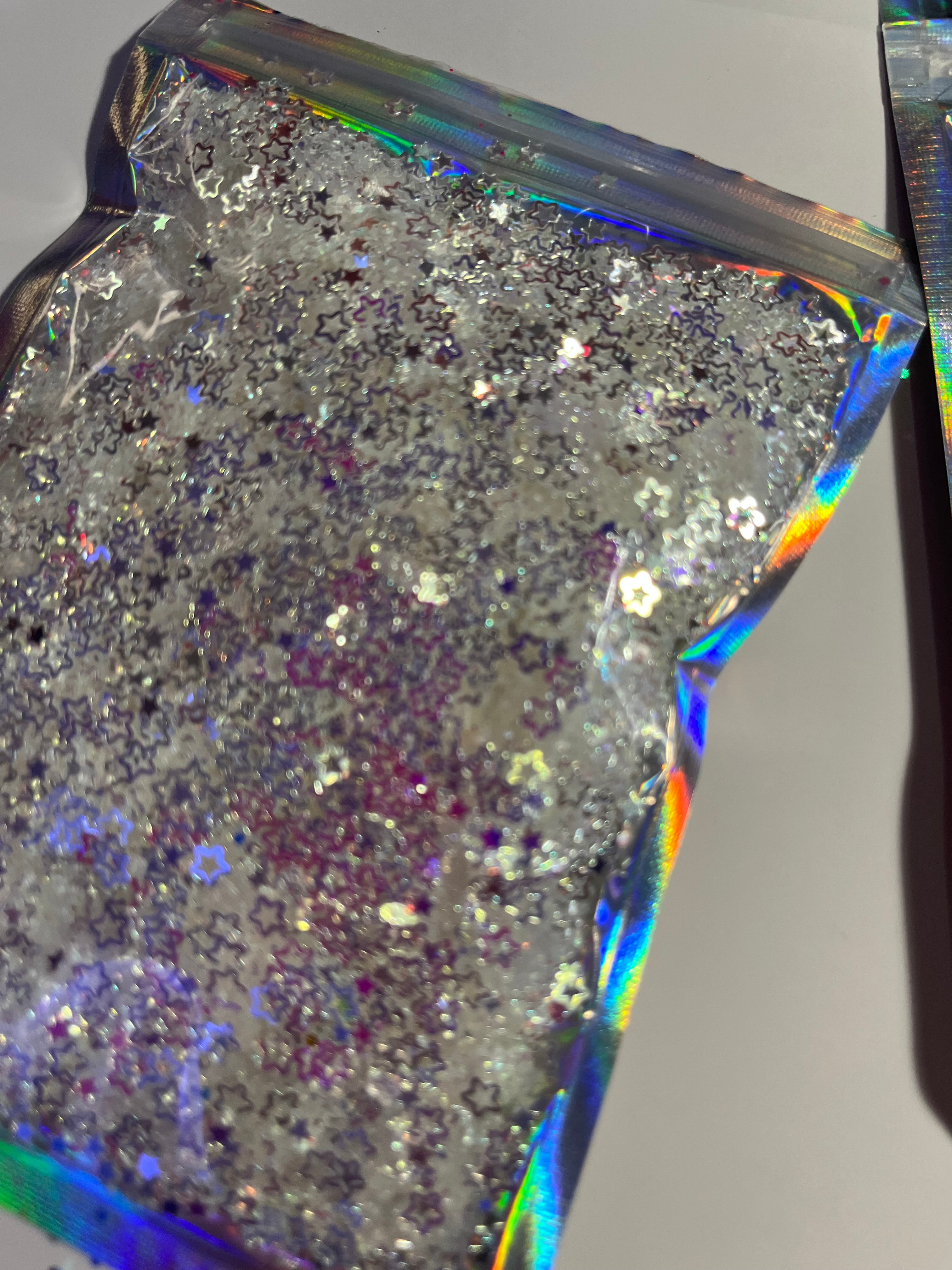 Silver star glitter
