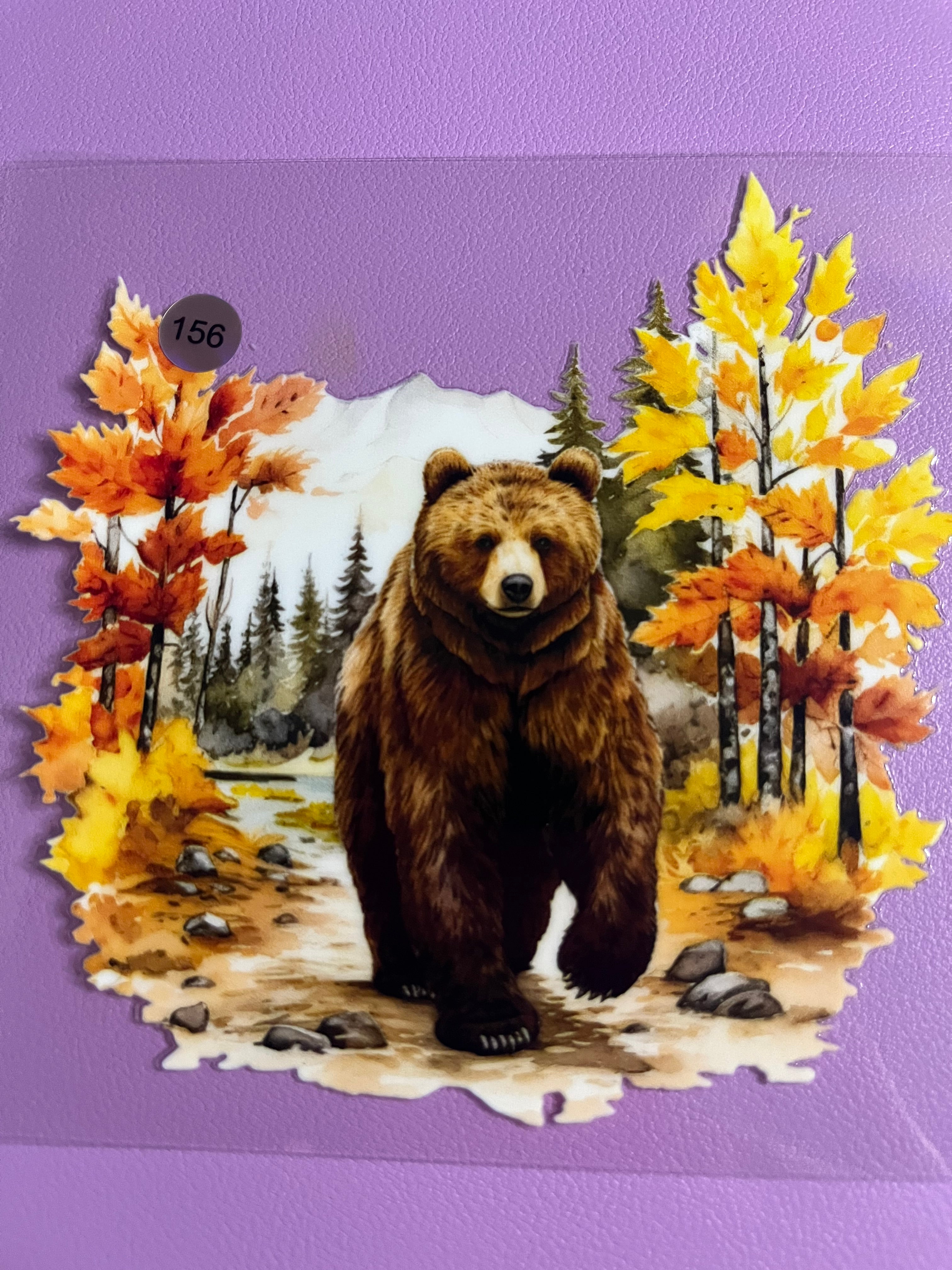 Cup DECAL (1) bear in forest #156