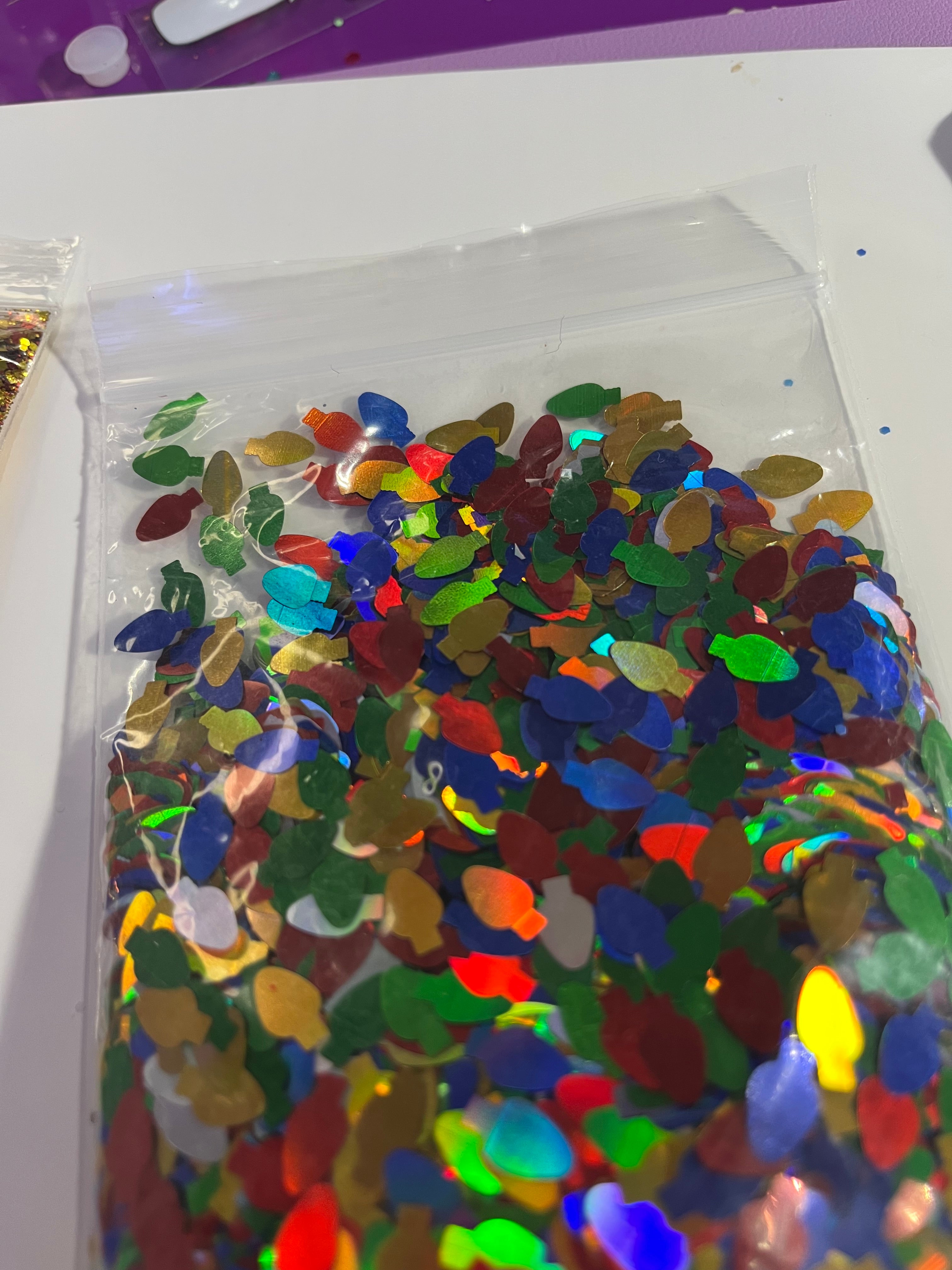 Christmas light glitter