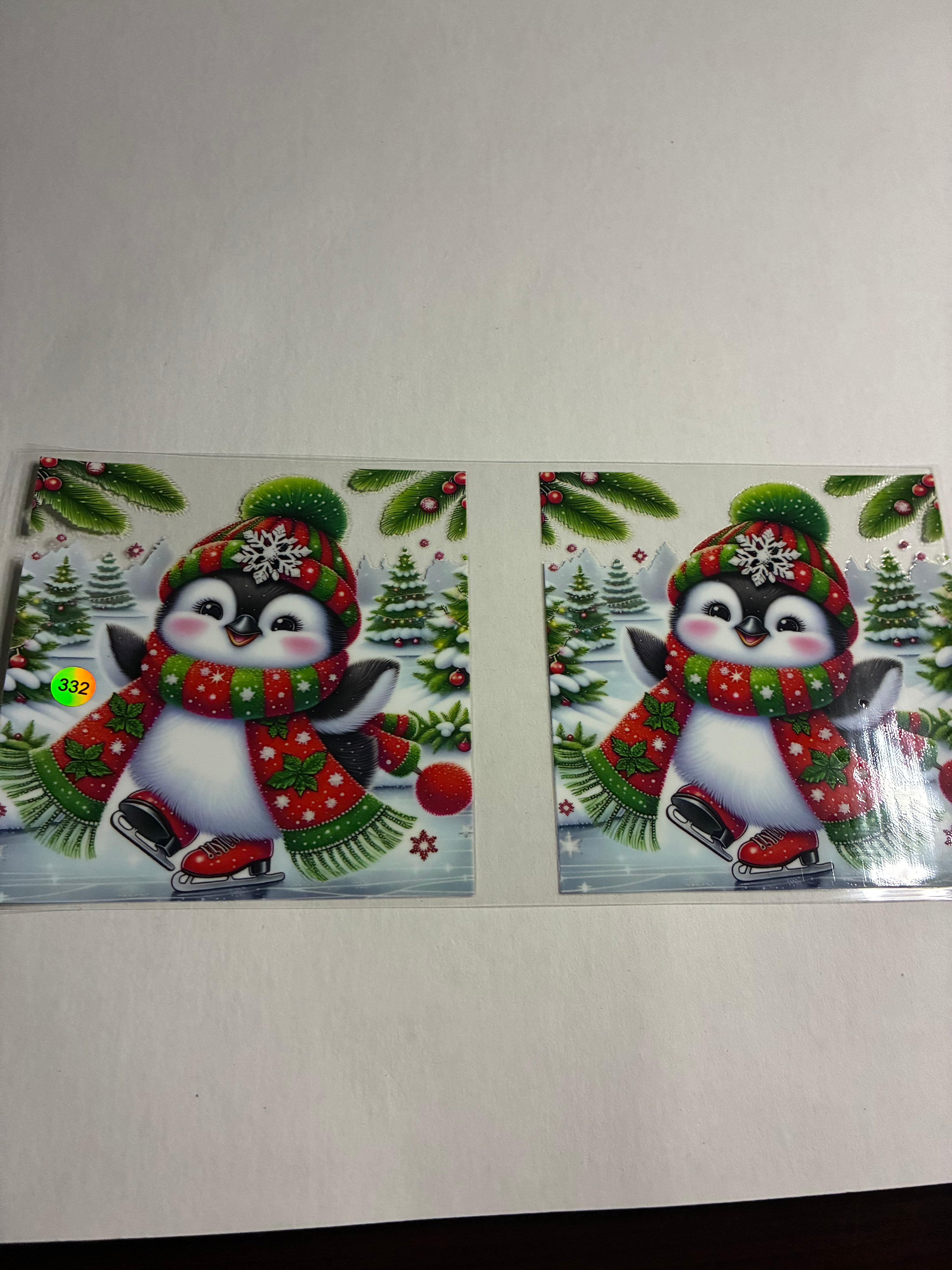 Cup wrap Christmas penguin decal (1) #332