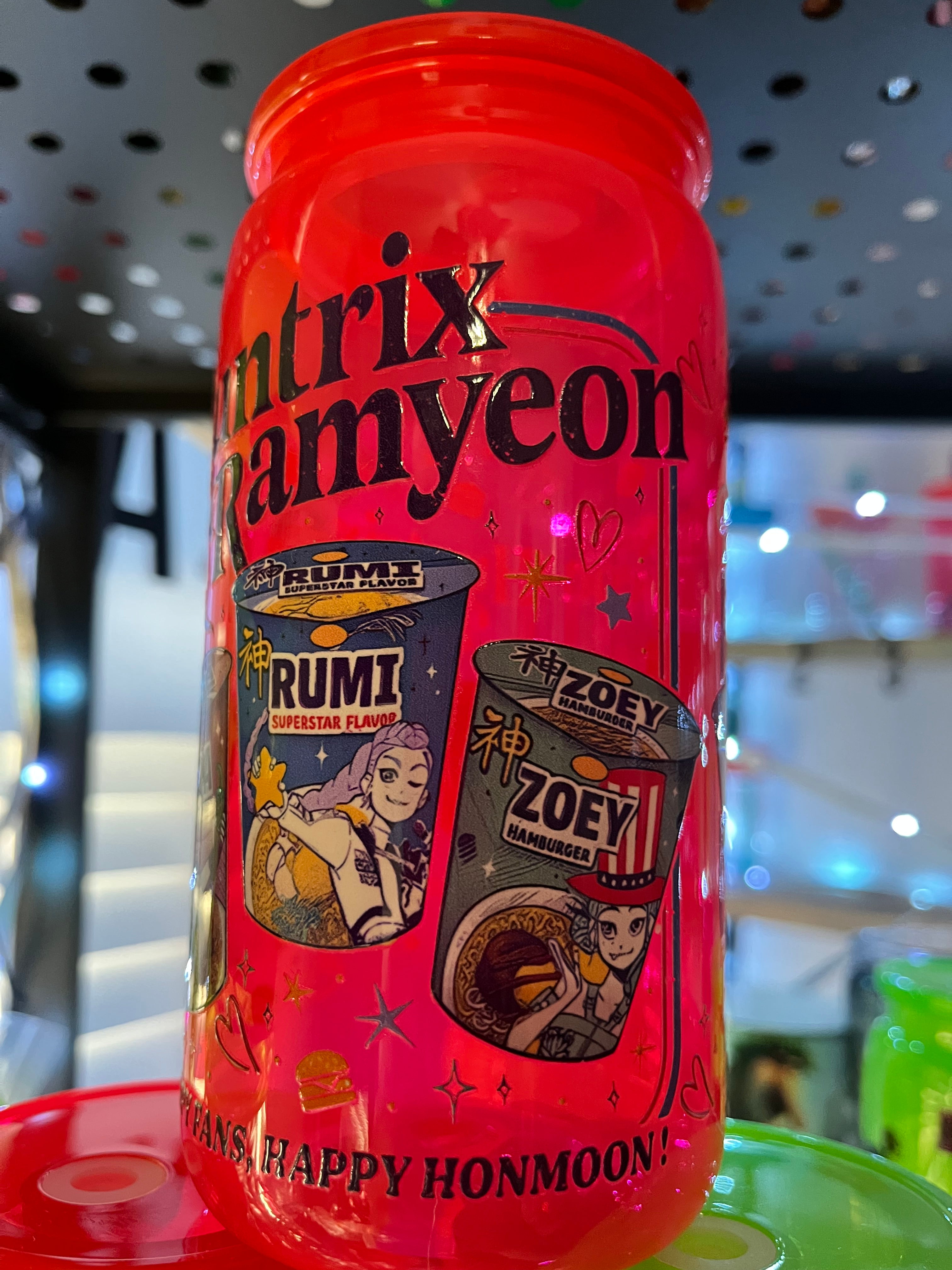Demon hunters ramen plastic cup