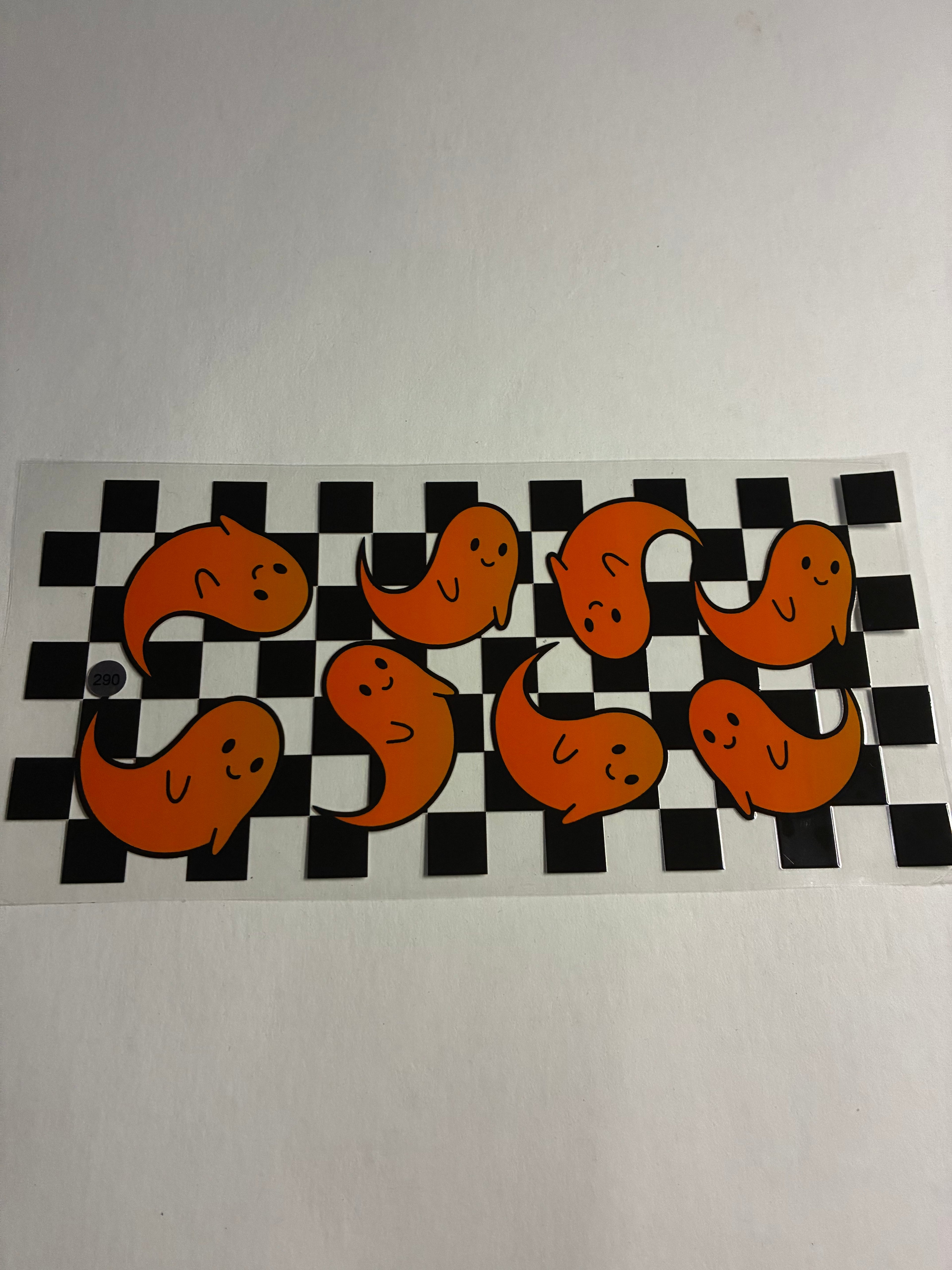 Cup wrap orange ghost checkered #_290