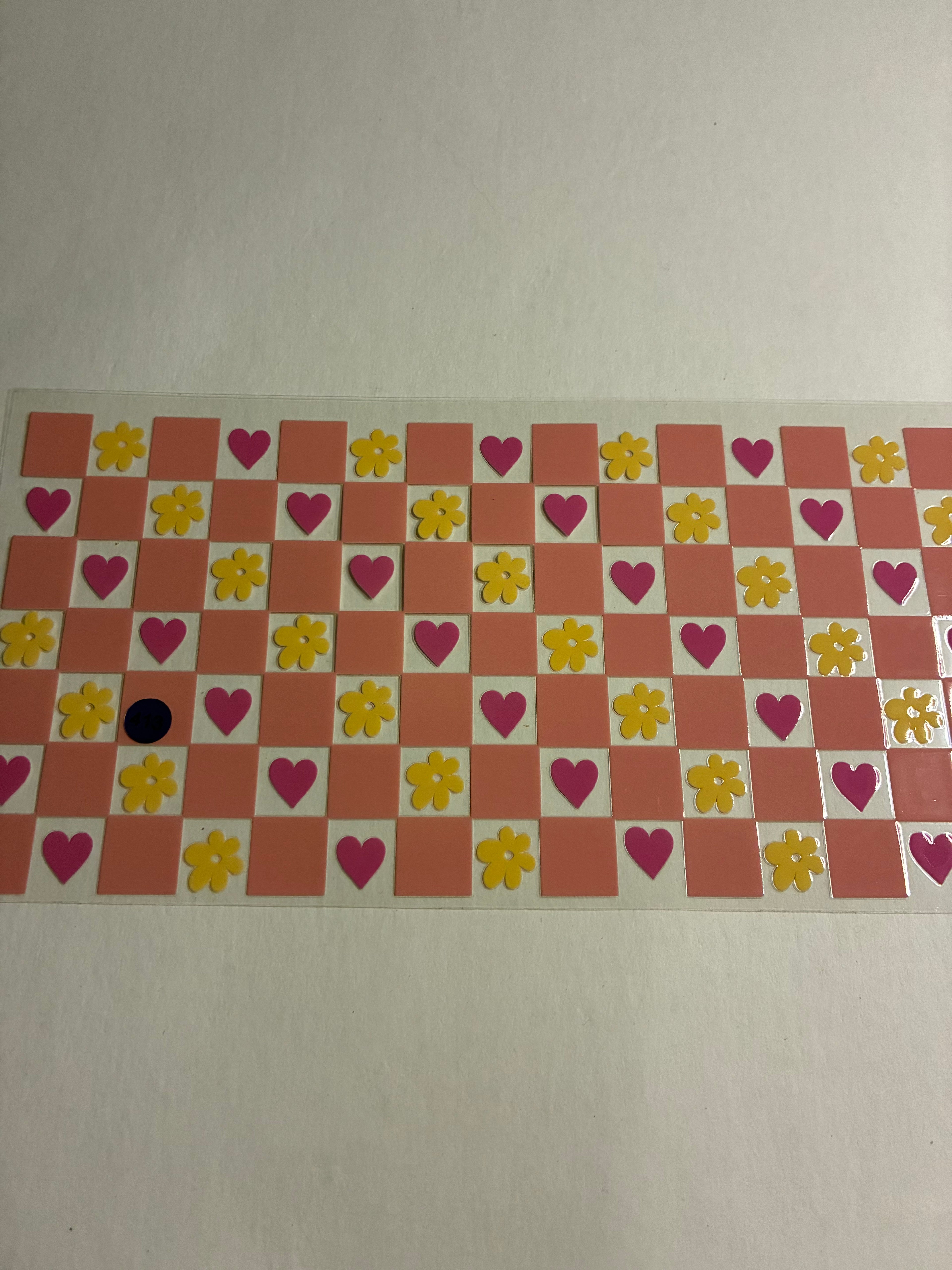 Cup wrap checkered heart #413