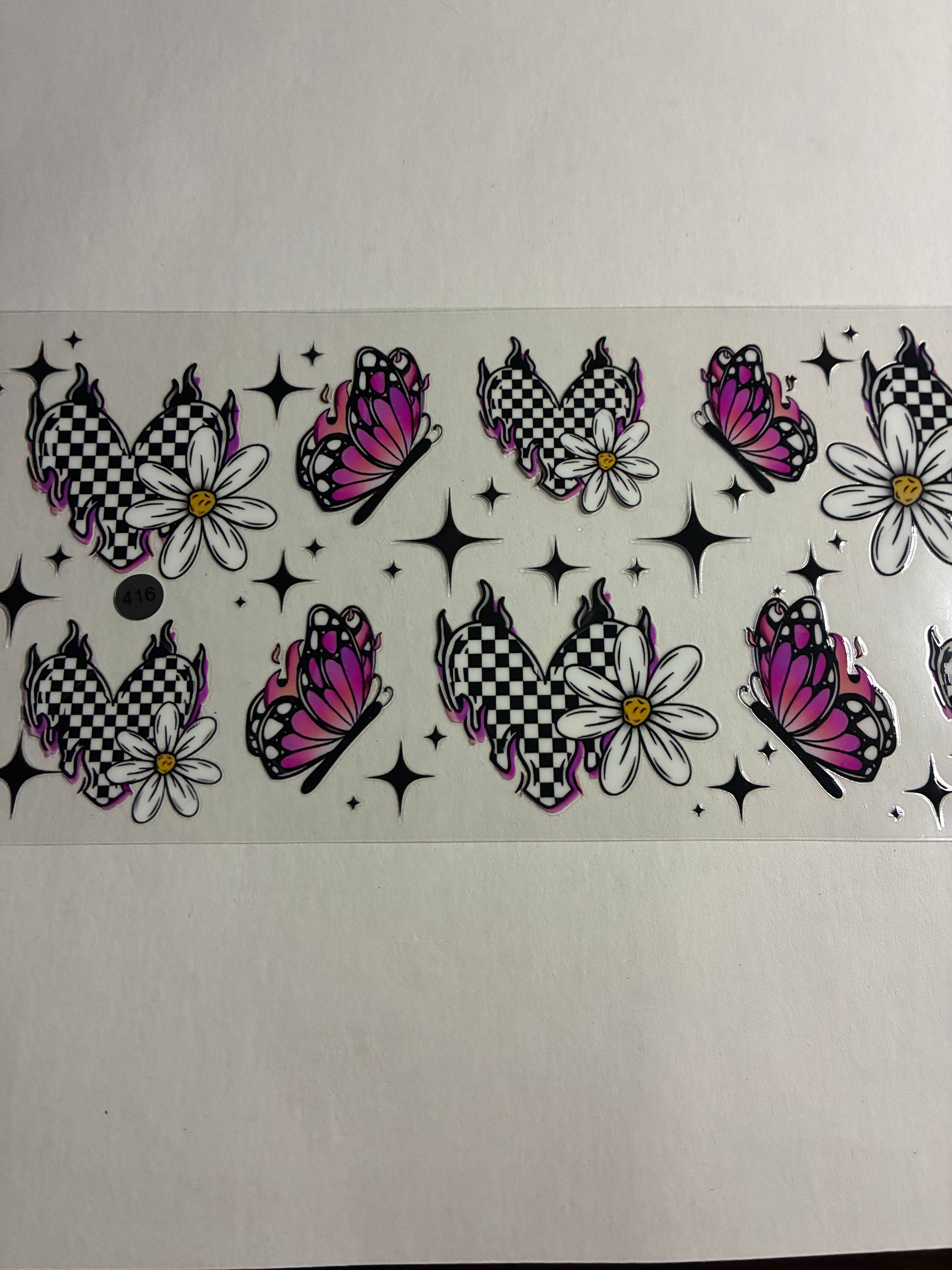 Cup wrap butterfly heart #416