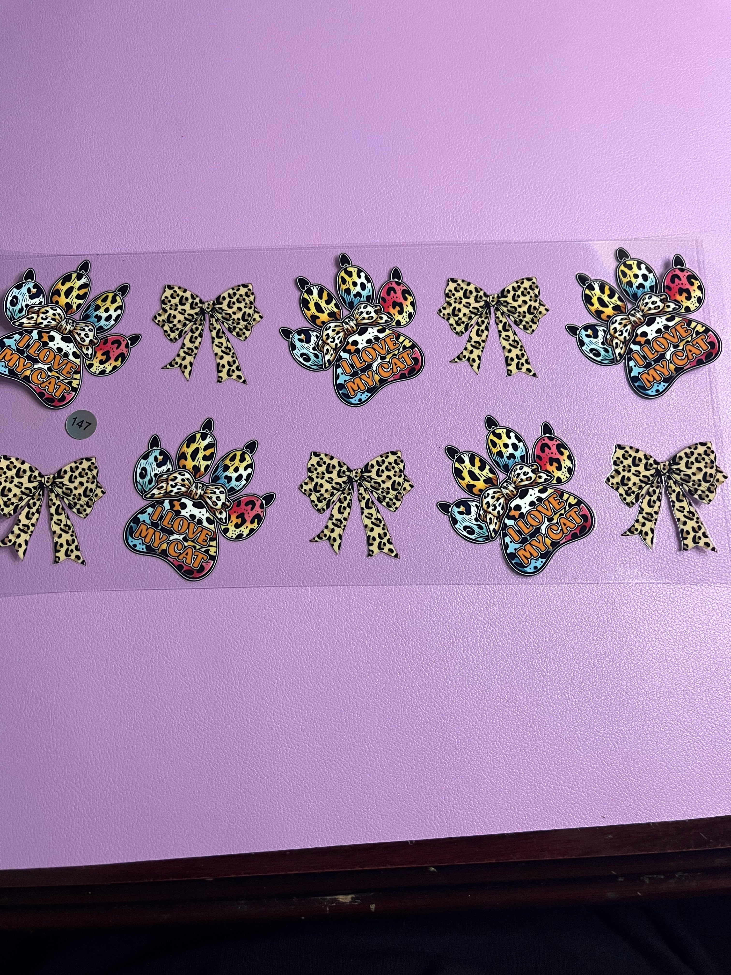 Cat paw cup wrap (i love my cat) #147