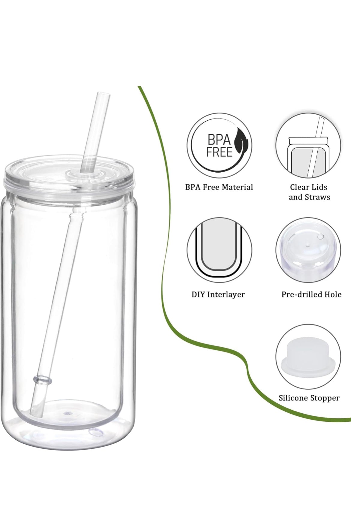 16oz acrylic cup (Snowglobe