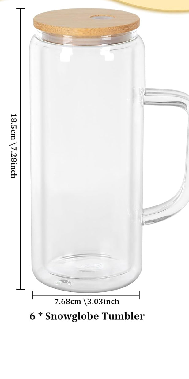 20oz glass handle Snowglobe ( no lava) in these