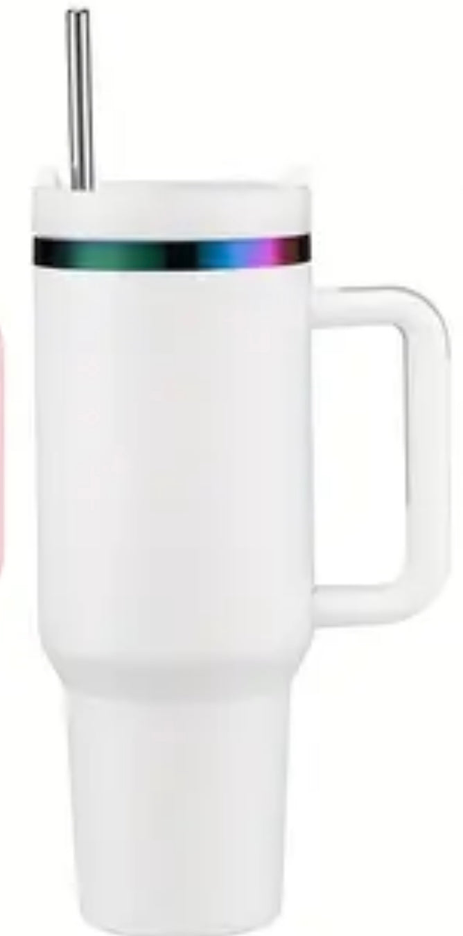 White 40oz stainless steel