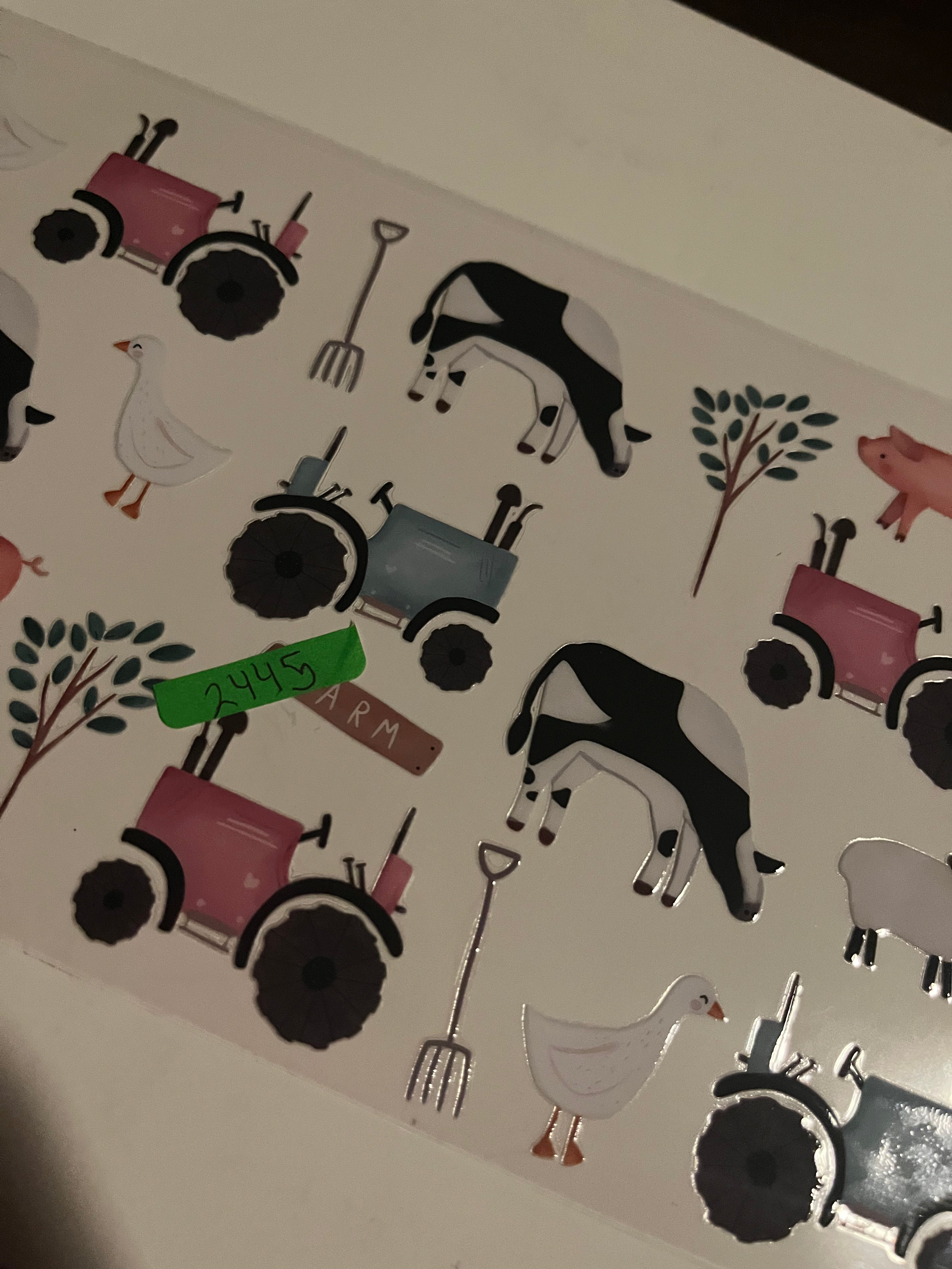 Farm animals and tractor 2445