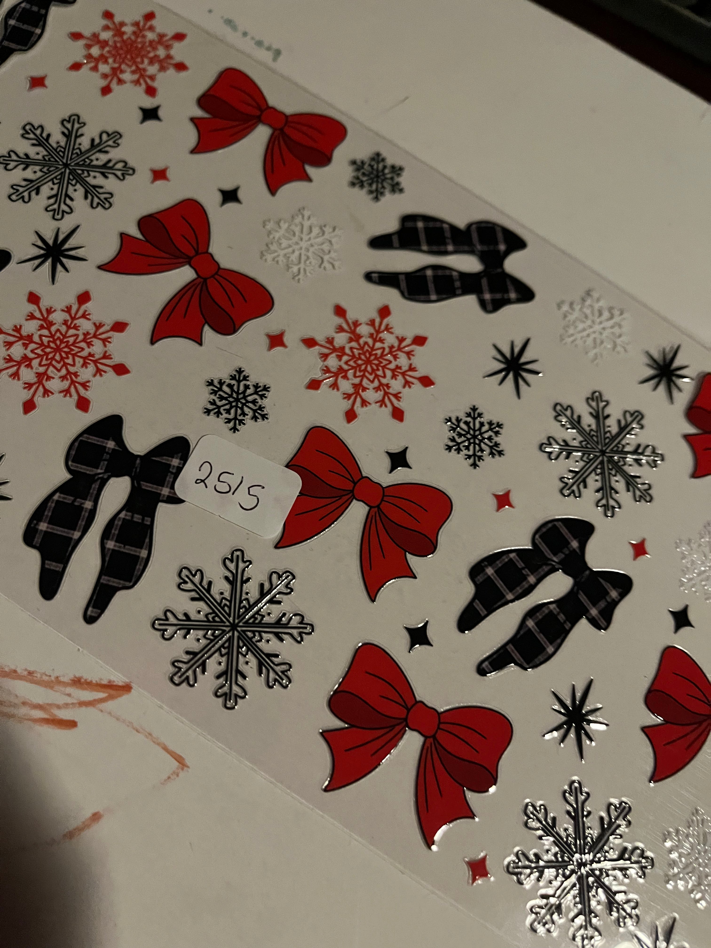 Christmas bow black red 2515