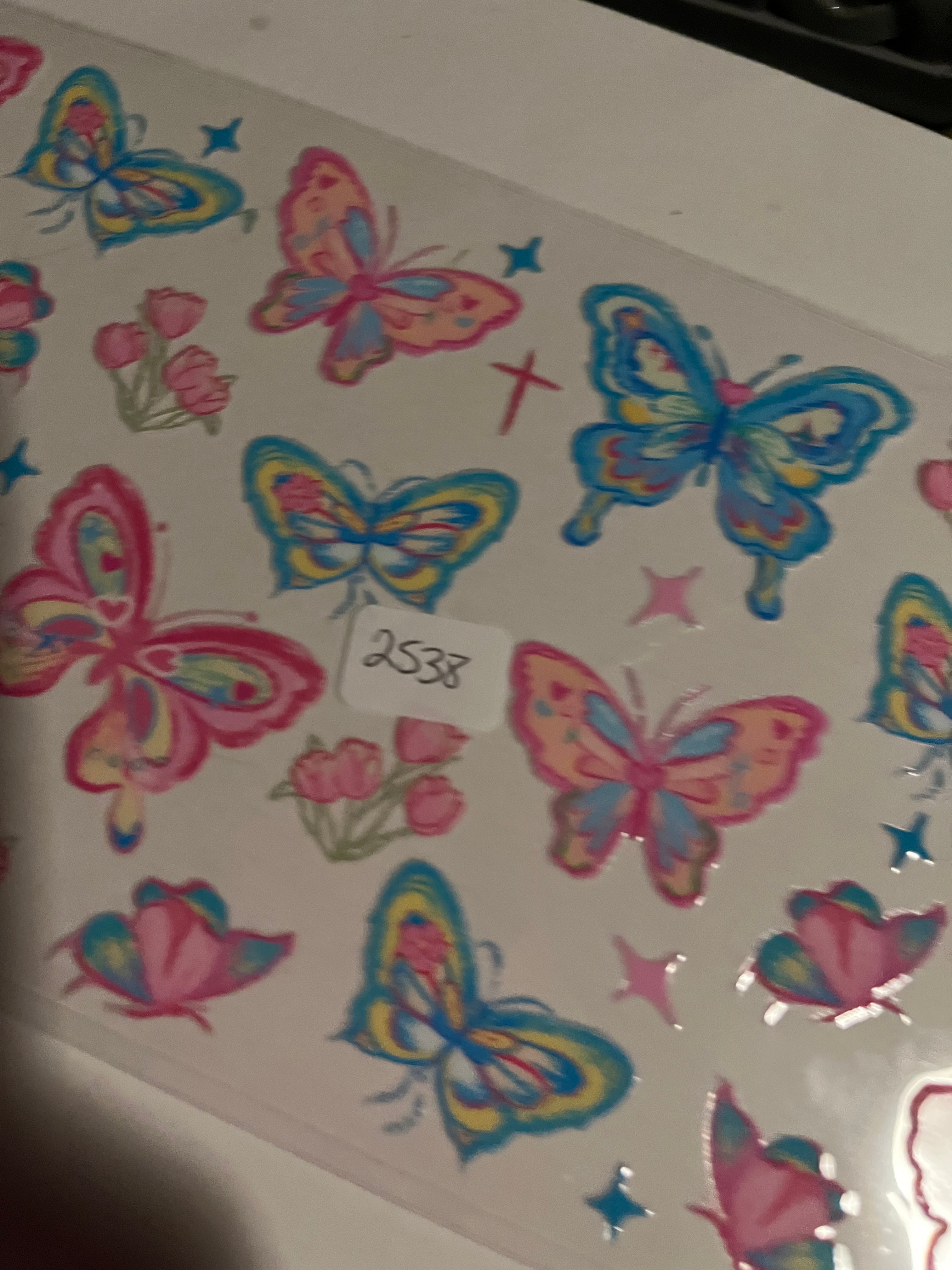 Blue pink butterfly 2538