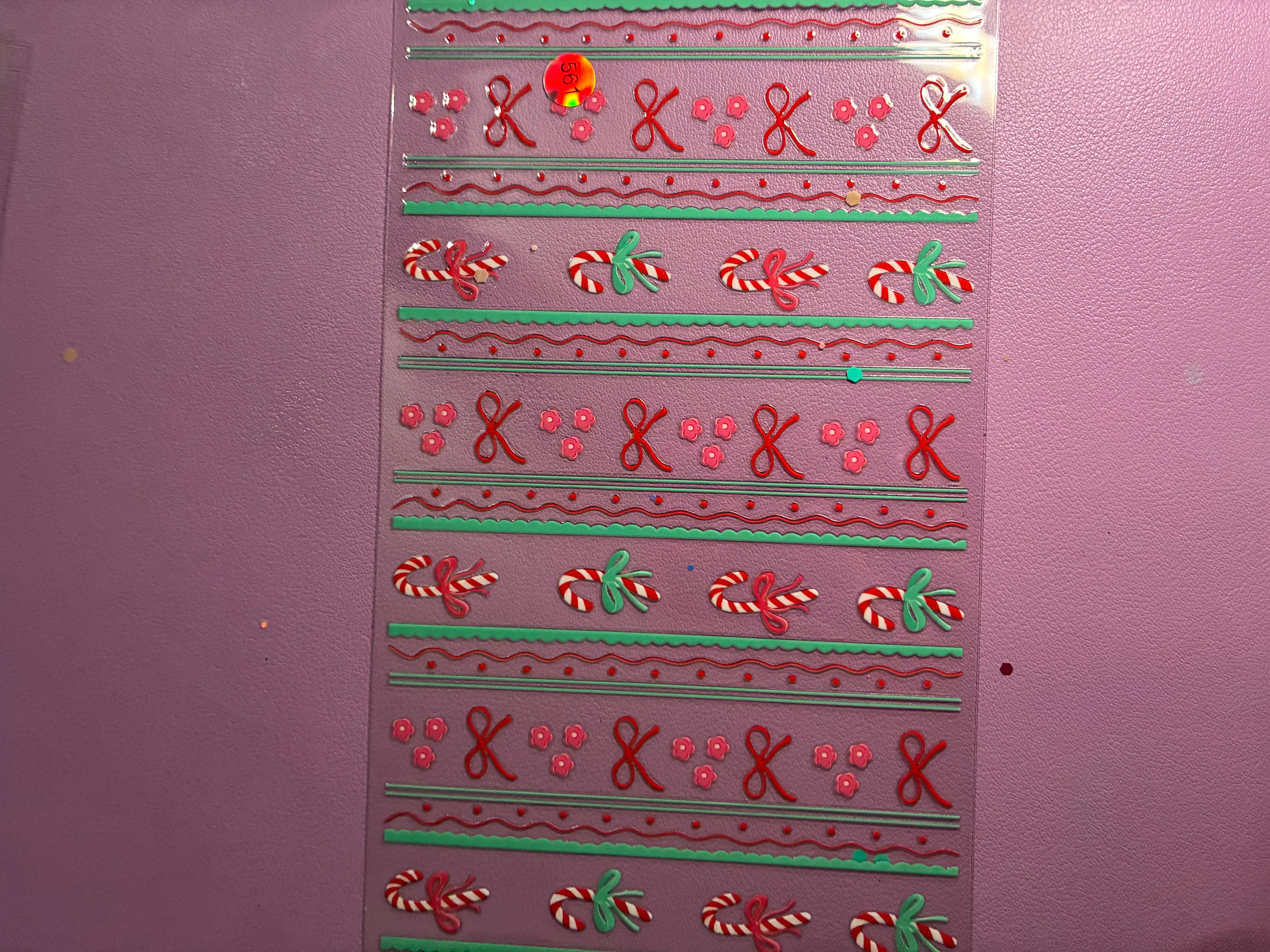 Candy cane striped with bows wrap 561