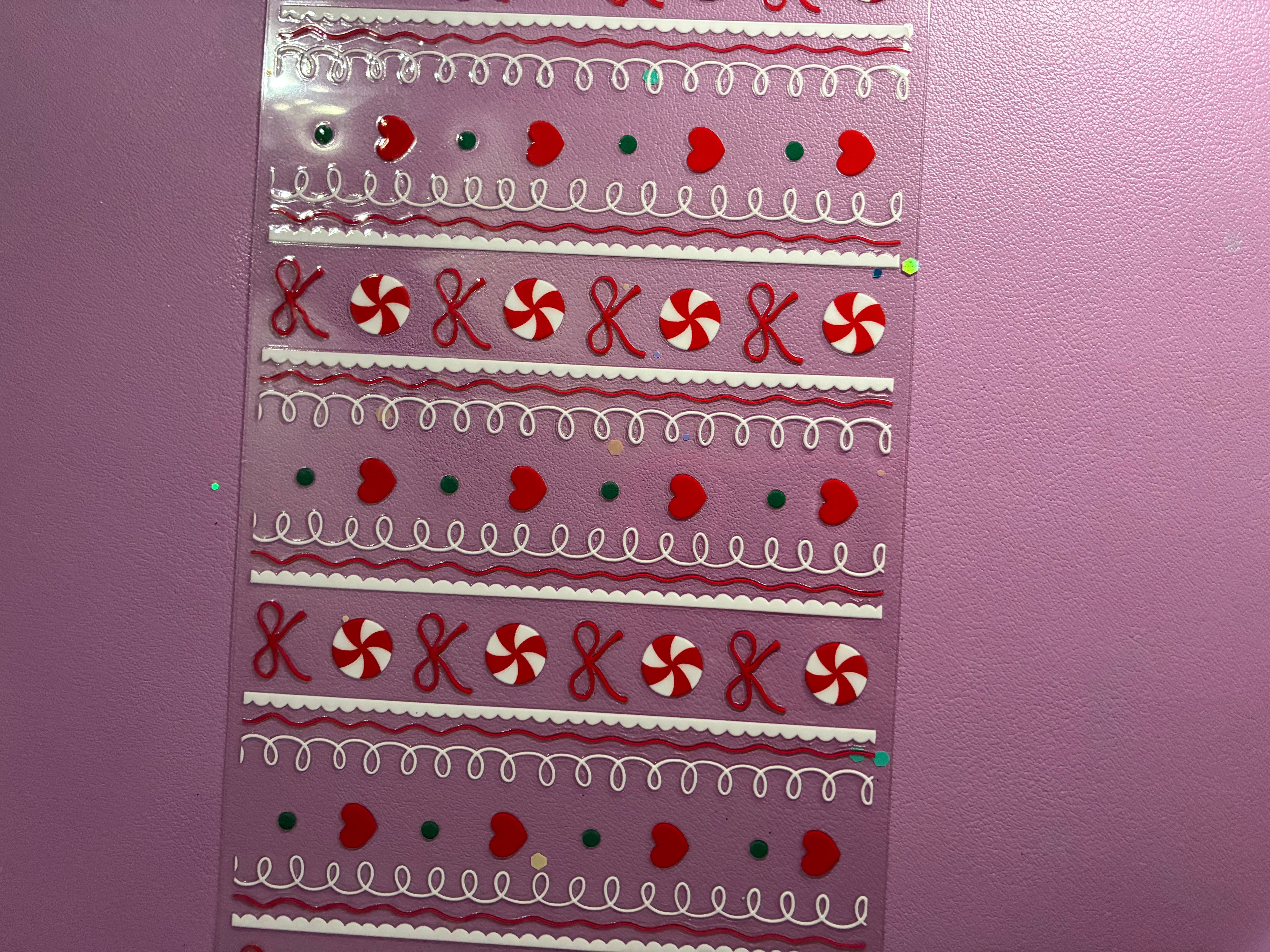 Christmas striped design peppermint candy and hearts wrap 562