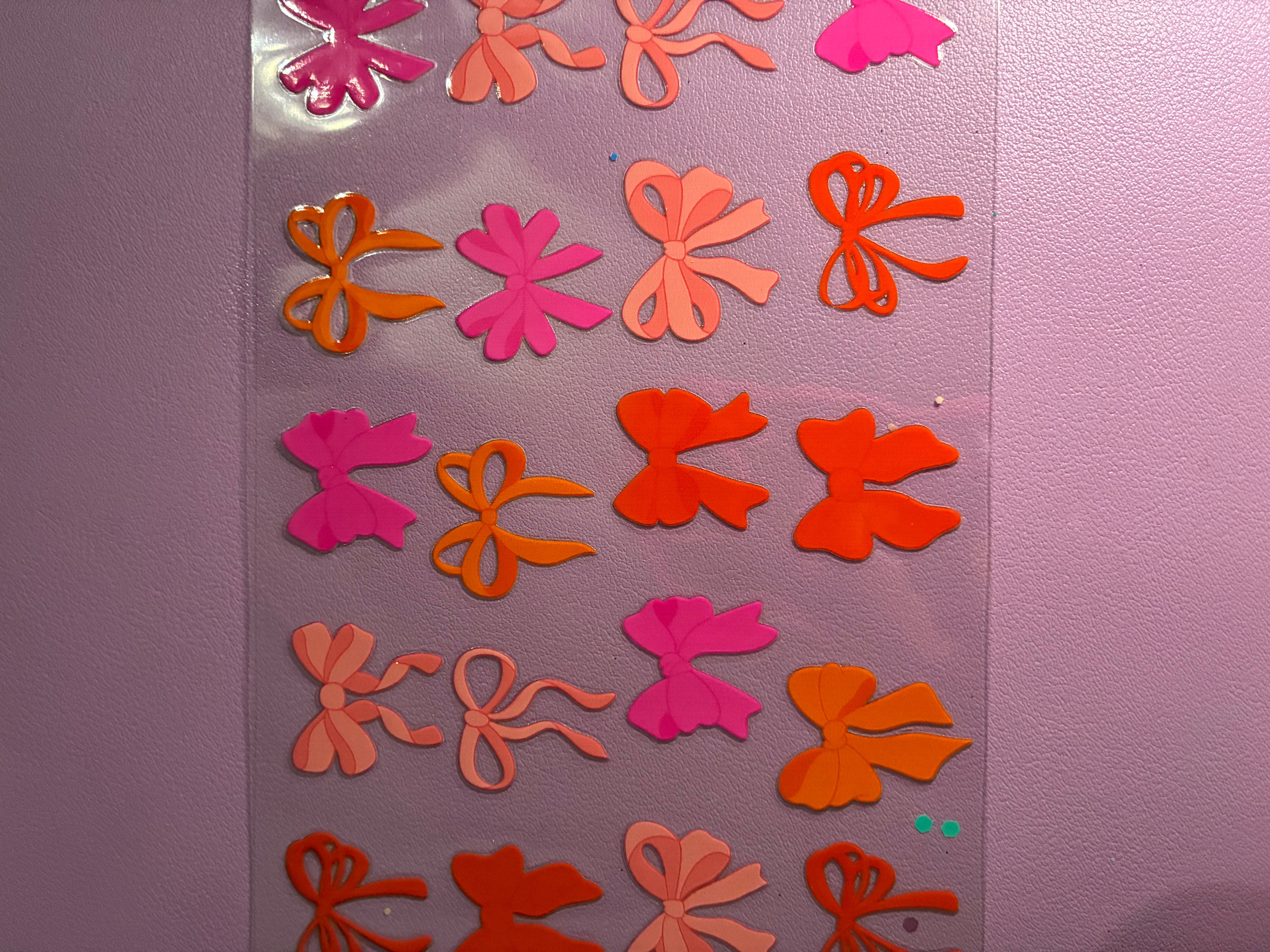 Orange coral and pink bows cup wrap 566