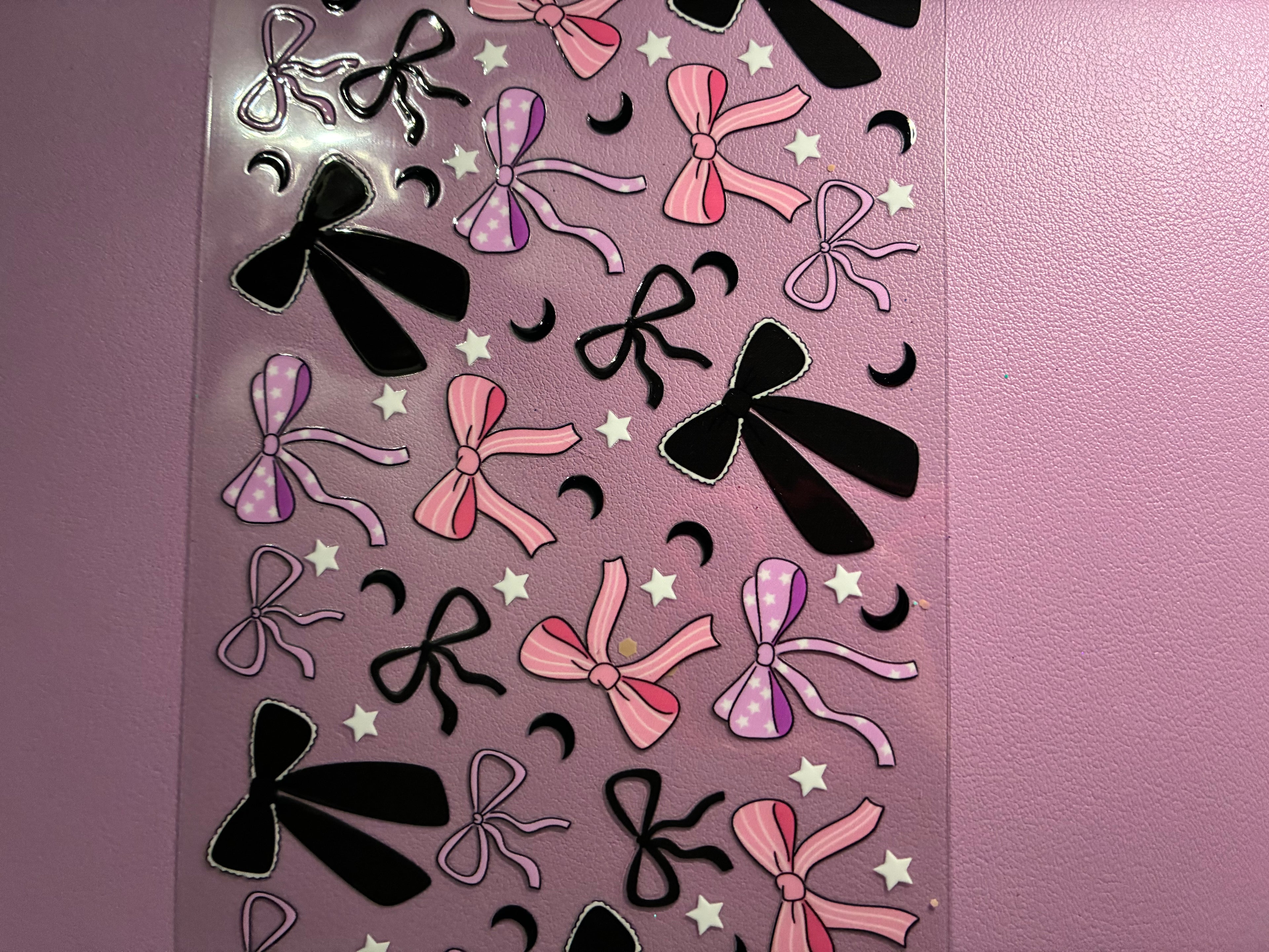 Black pink purple bows cup wrap 568