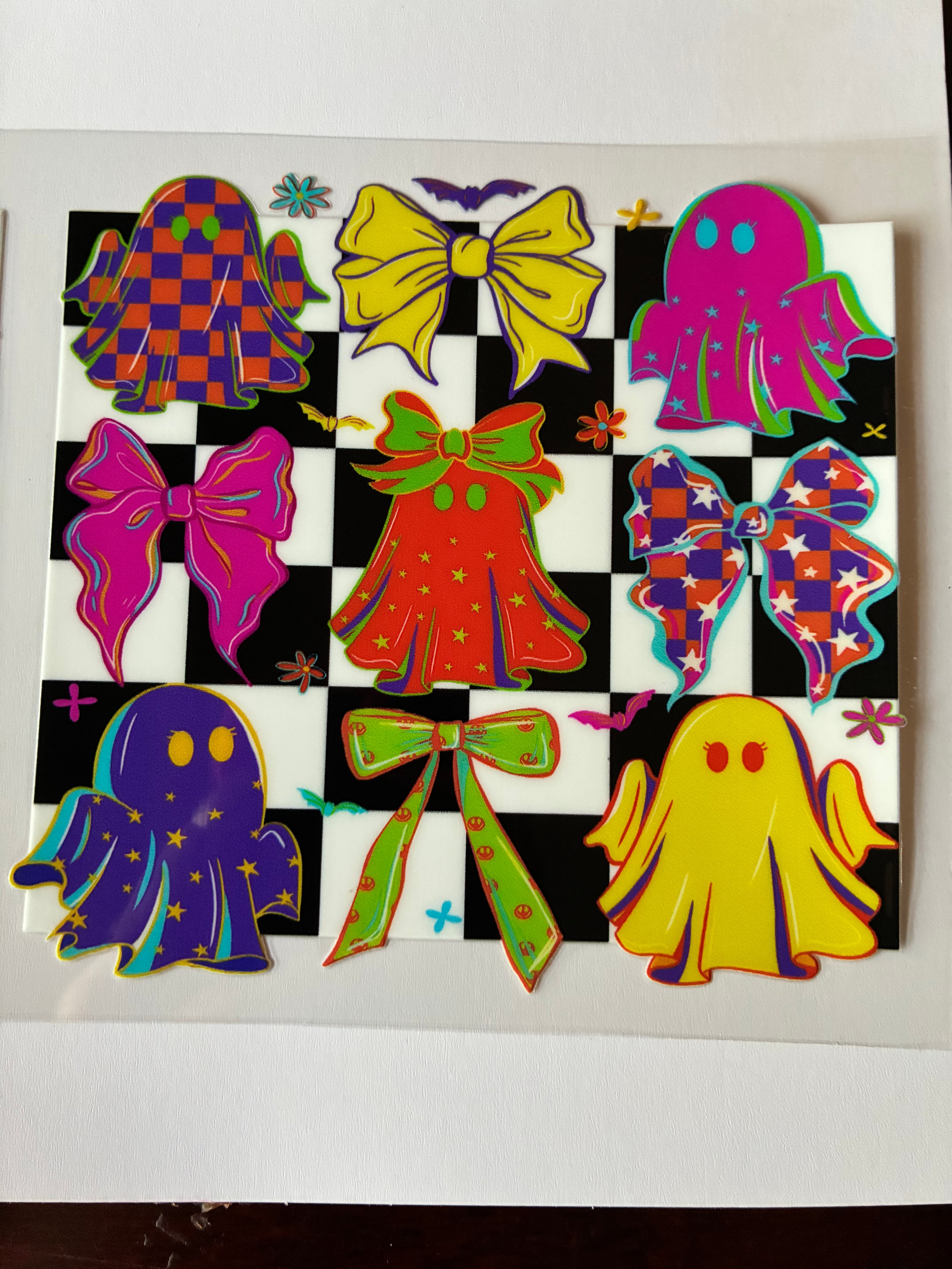 Ghost and bows neon decal 665