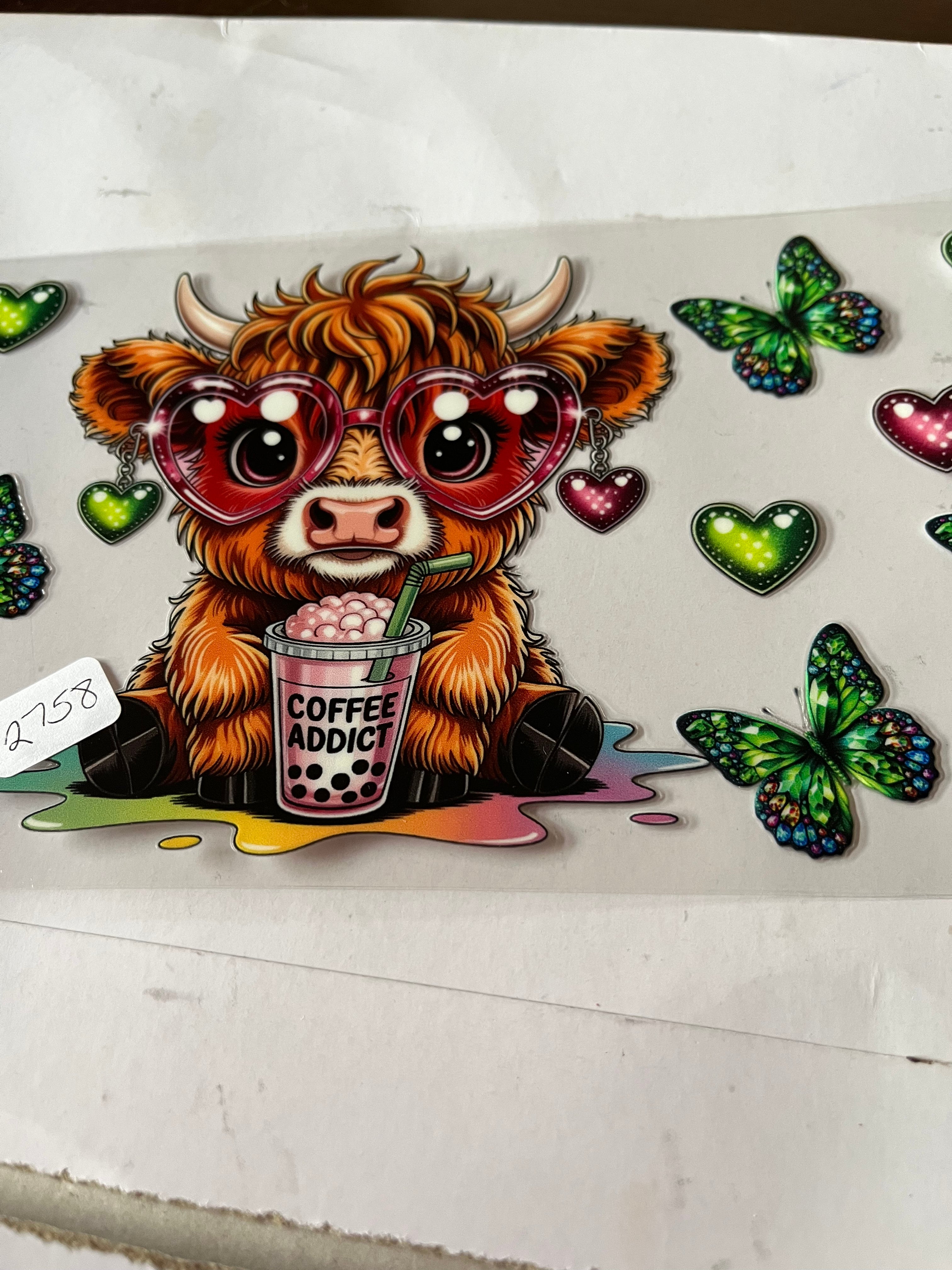 Cow coffee addict green 2758