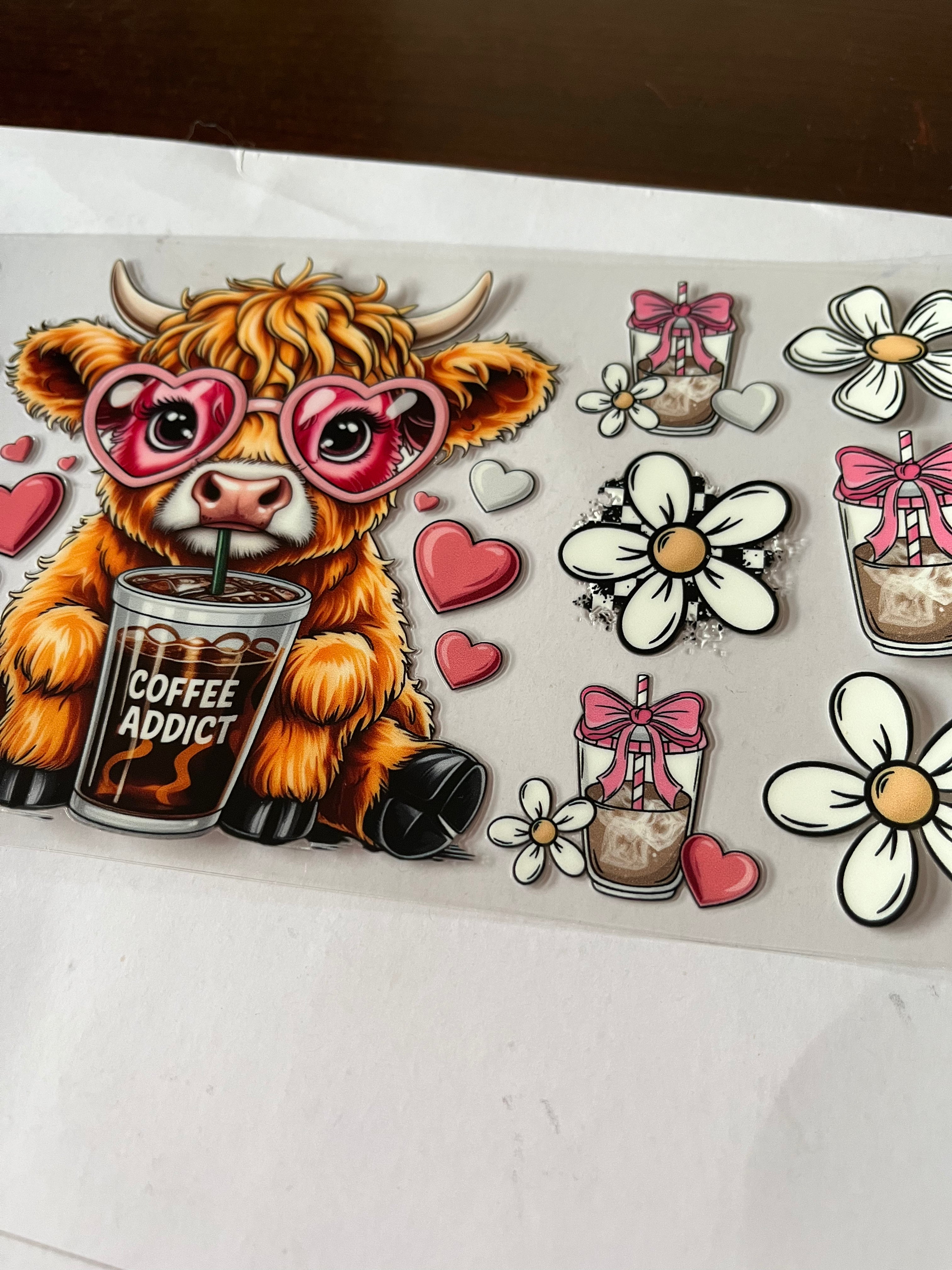 Cow coffee addict pink 2759