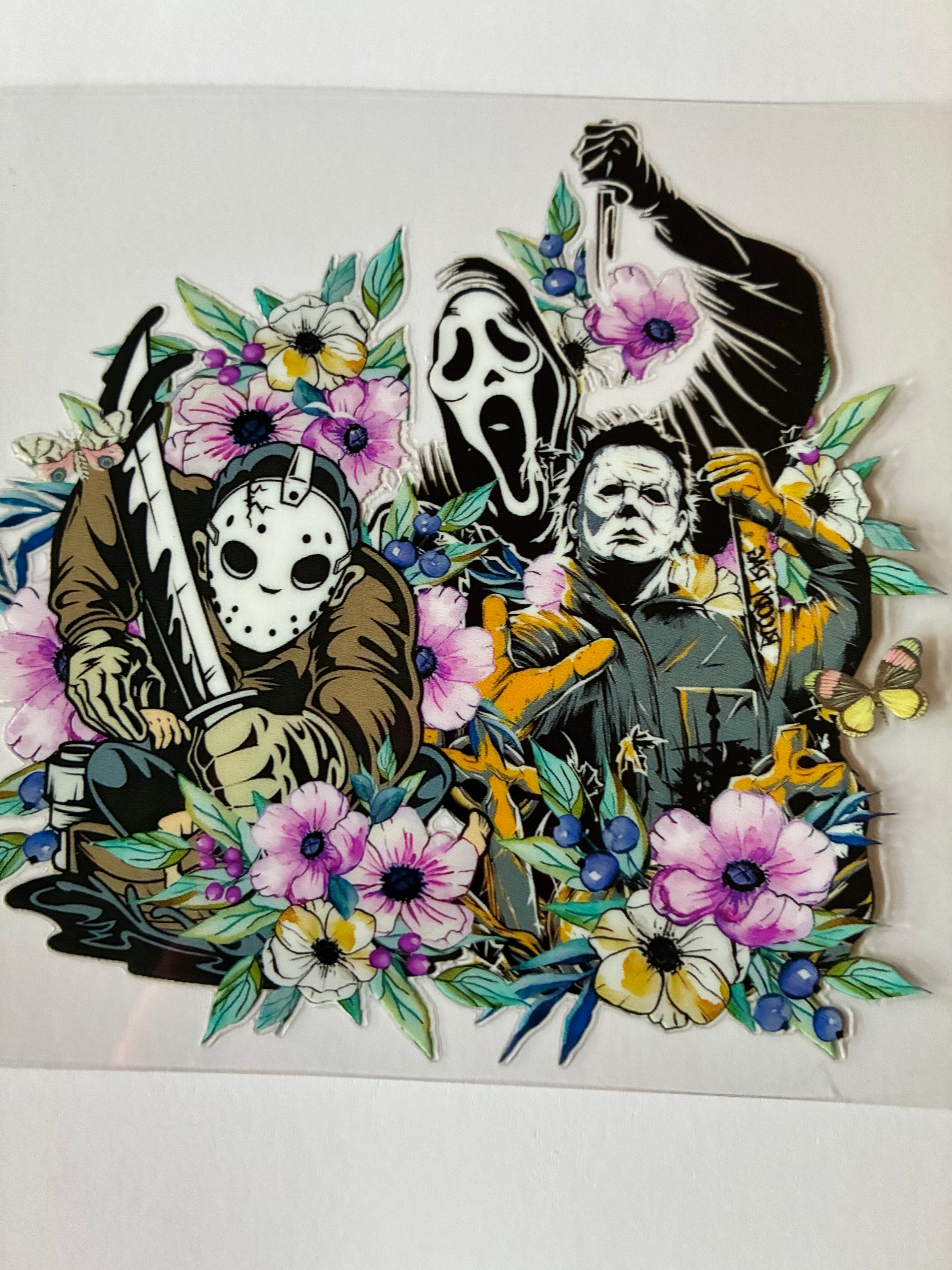 Jason michel and ghost face flower decal 700