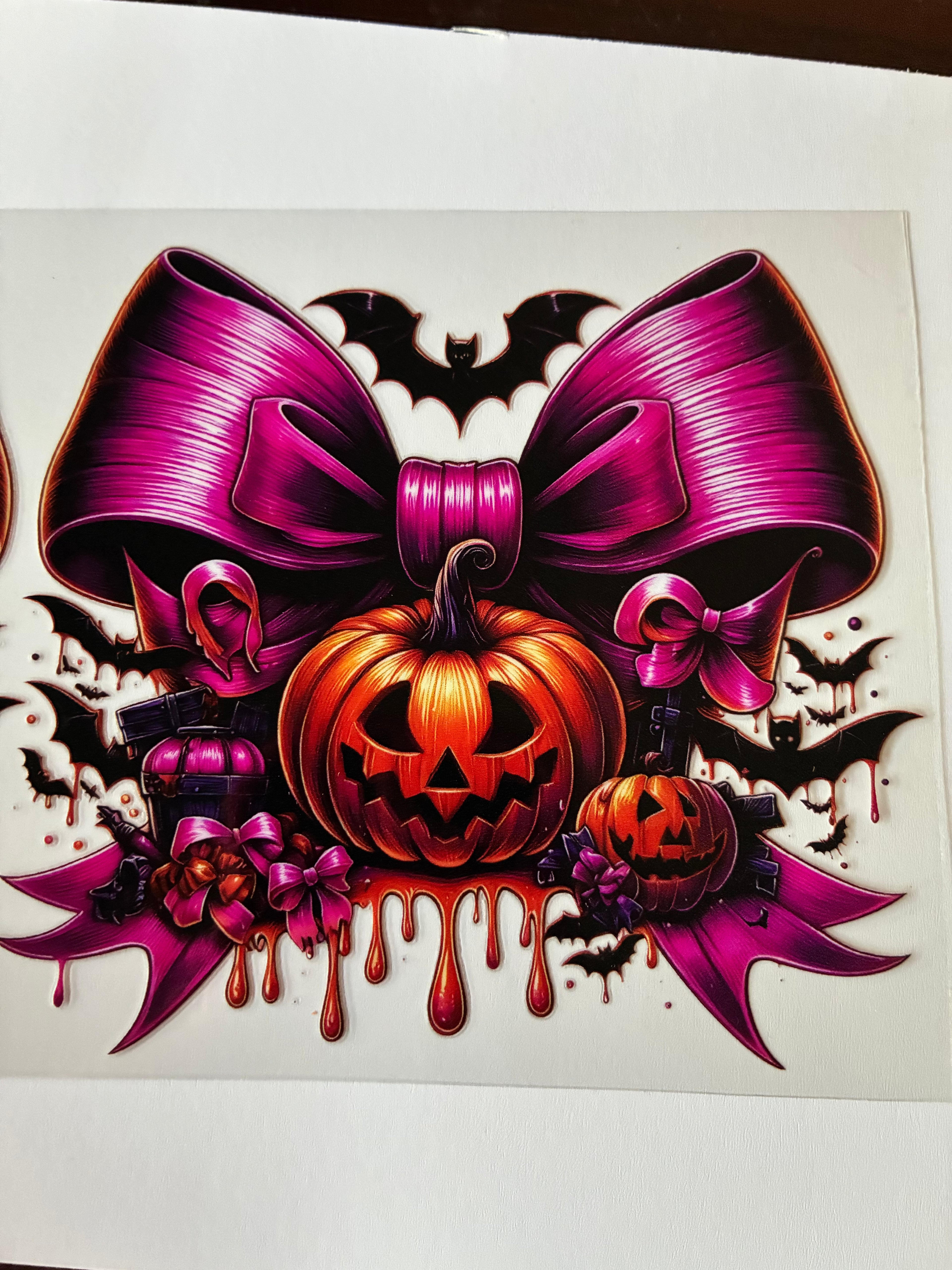 Jack o latern bow decal 705