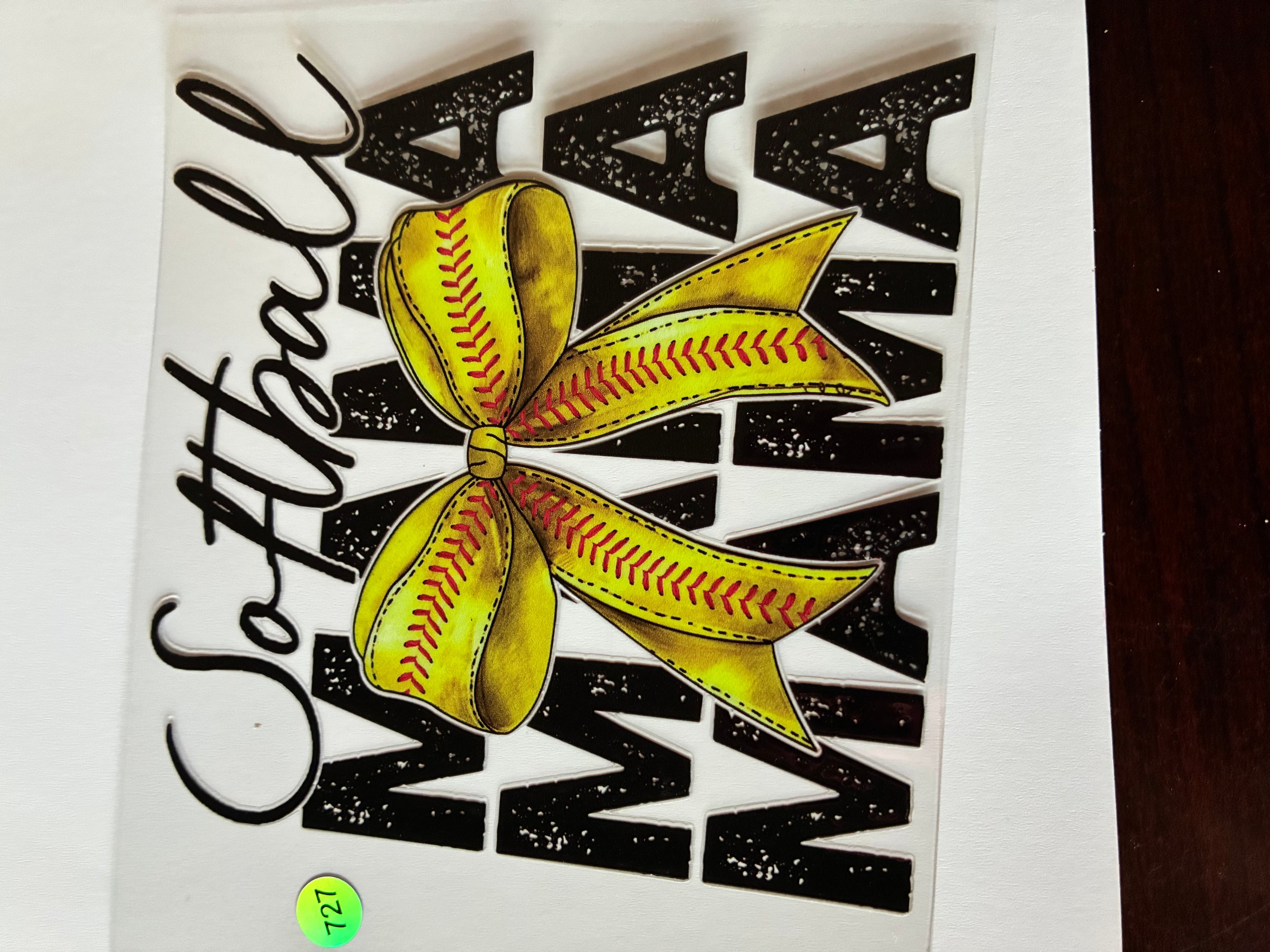 Softball mama with bow decal 727