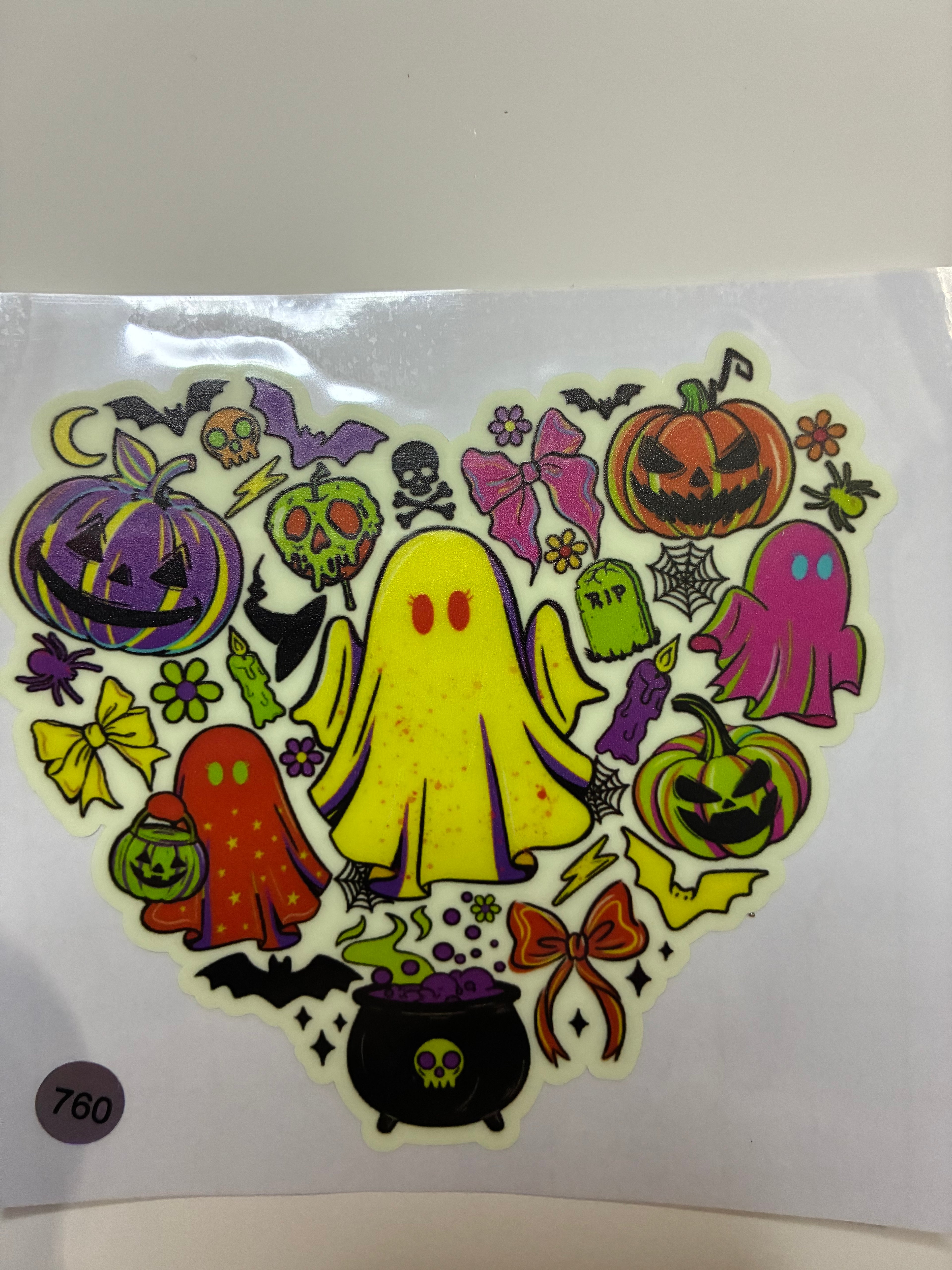 Glow in dark decal Halloween 760