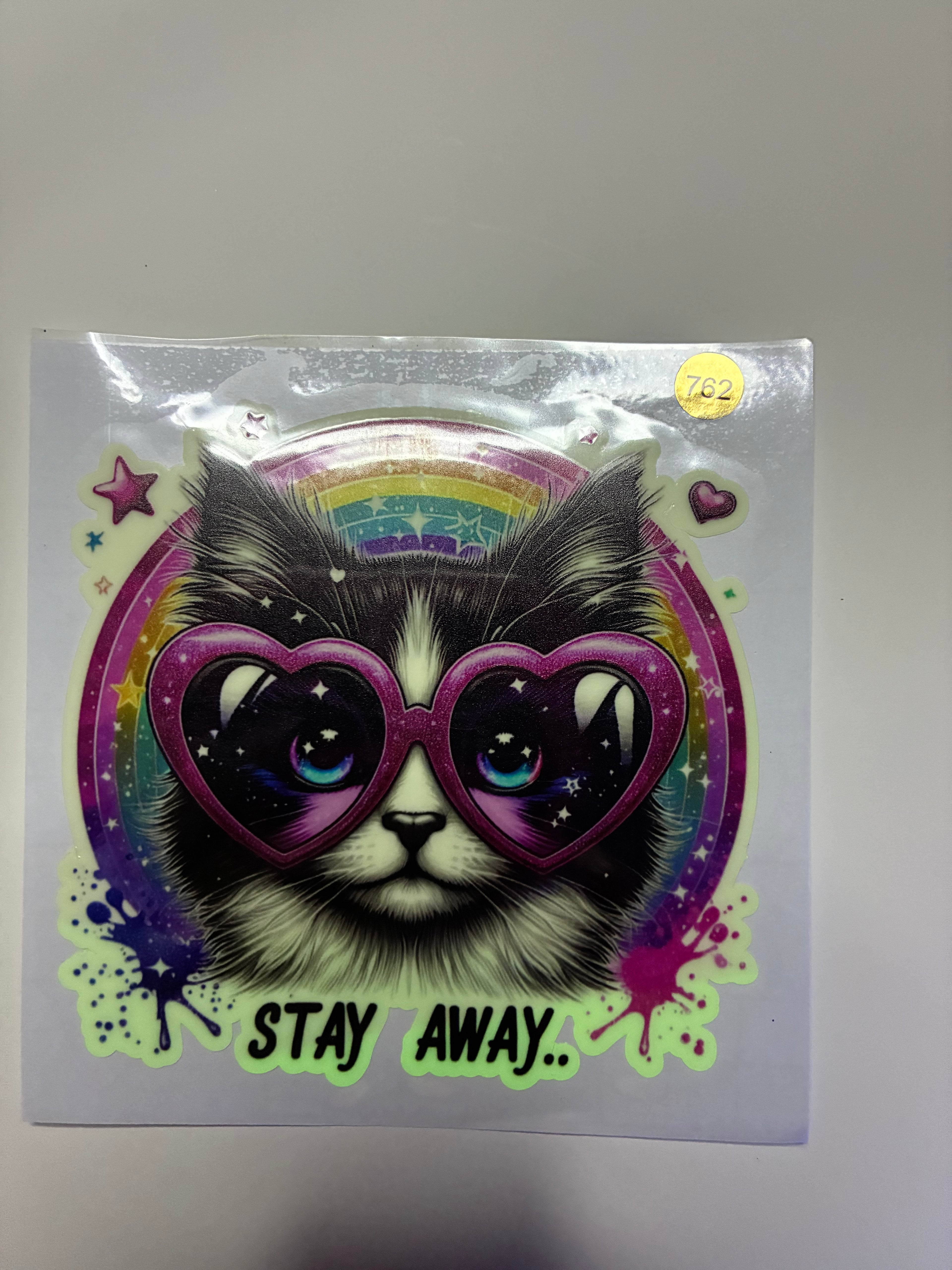 Glow in dark cat stay away 762