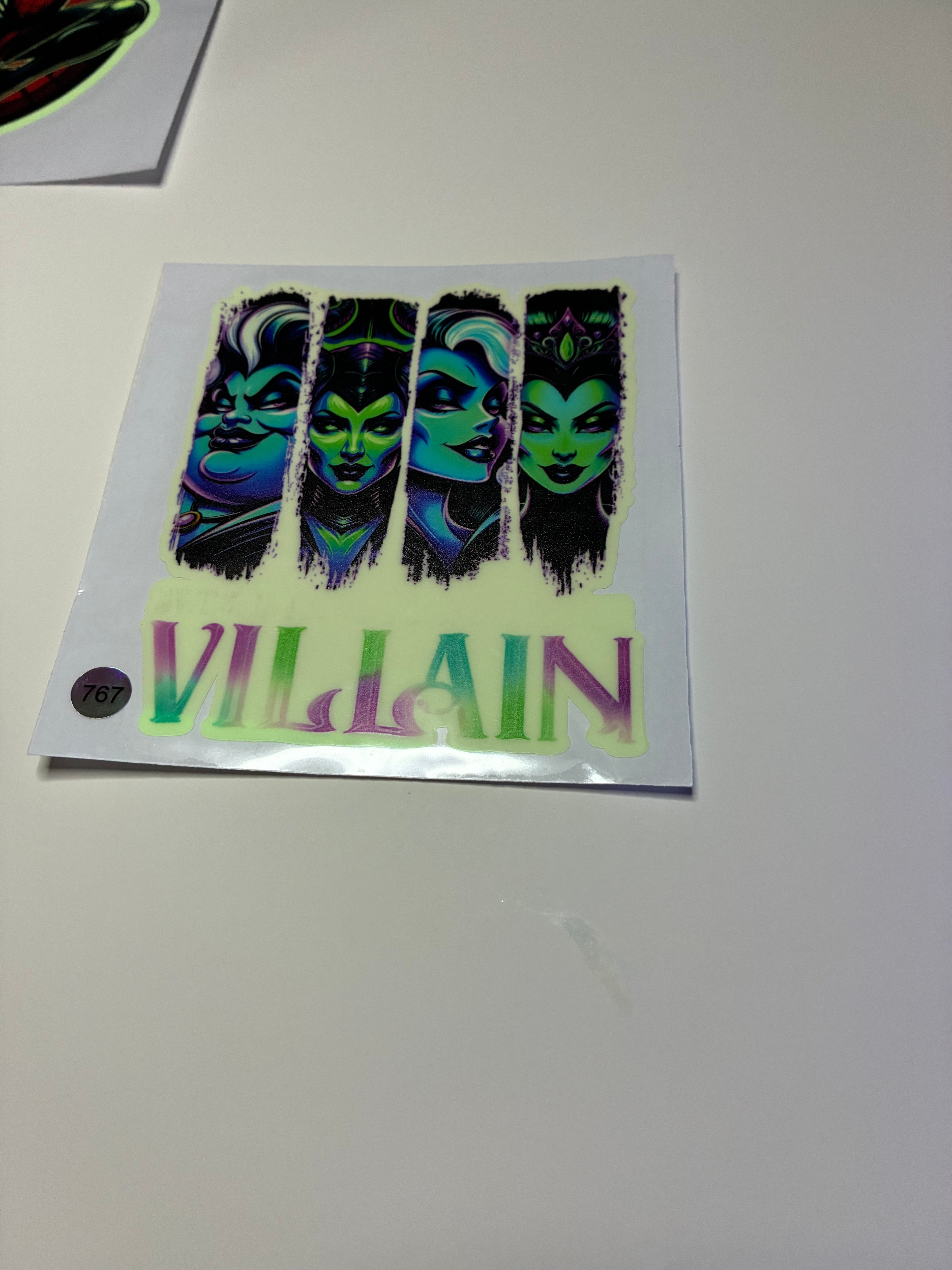 Villian 767 glow in dark decal